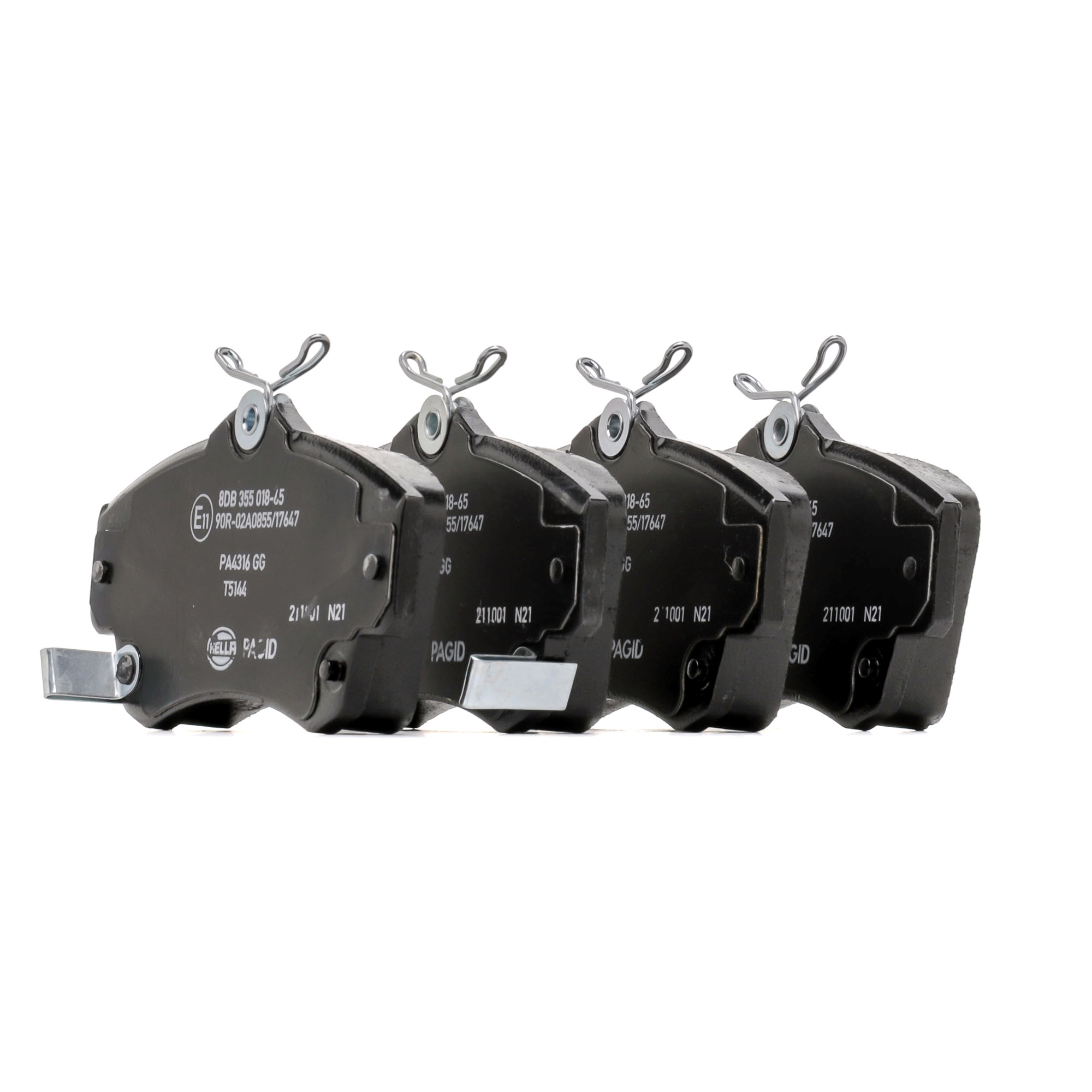 HELLA 8DB 355 018-651 Sada brzdových destiček, kotoučová brzda Šířka: 124,2mm, Výška: 64,6mm, Tloušťka/síla: 20mm