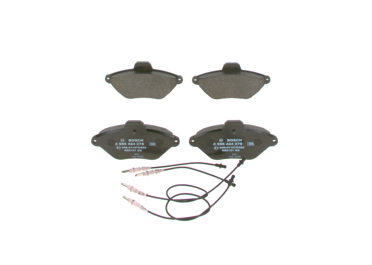Bremsbeläge 0 986 424 278 BOSCH 425292 VW, OPEL, PEUGEOT, CITROЁN, PIAGGIO