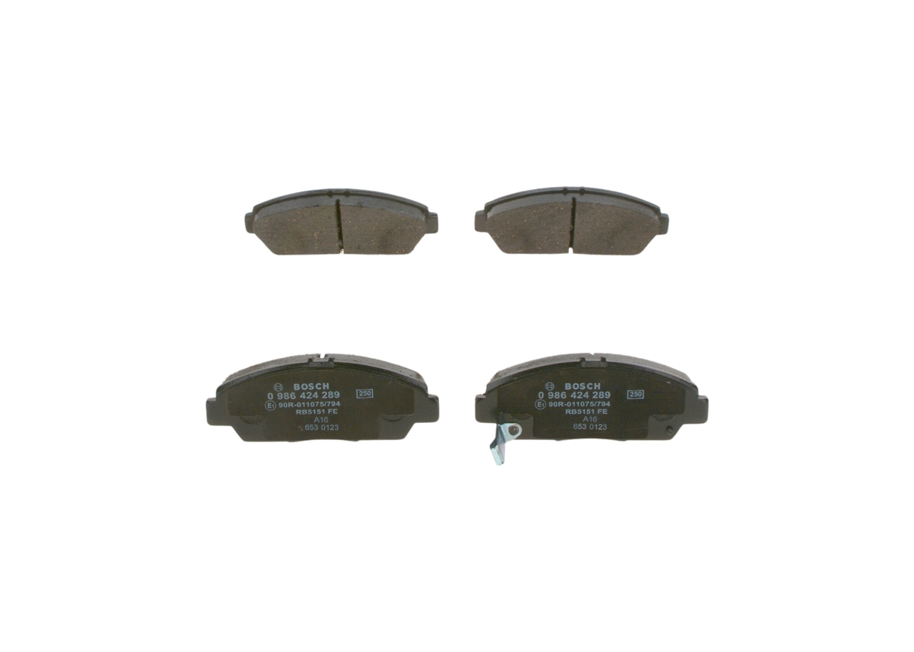 BOSCH 0 986 424 289 Комплект спирачно феродо, дискови спирачки ширина: 137,8mm, височина: 53,9mm, дебелина: 18,6mm
