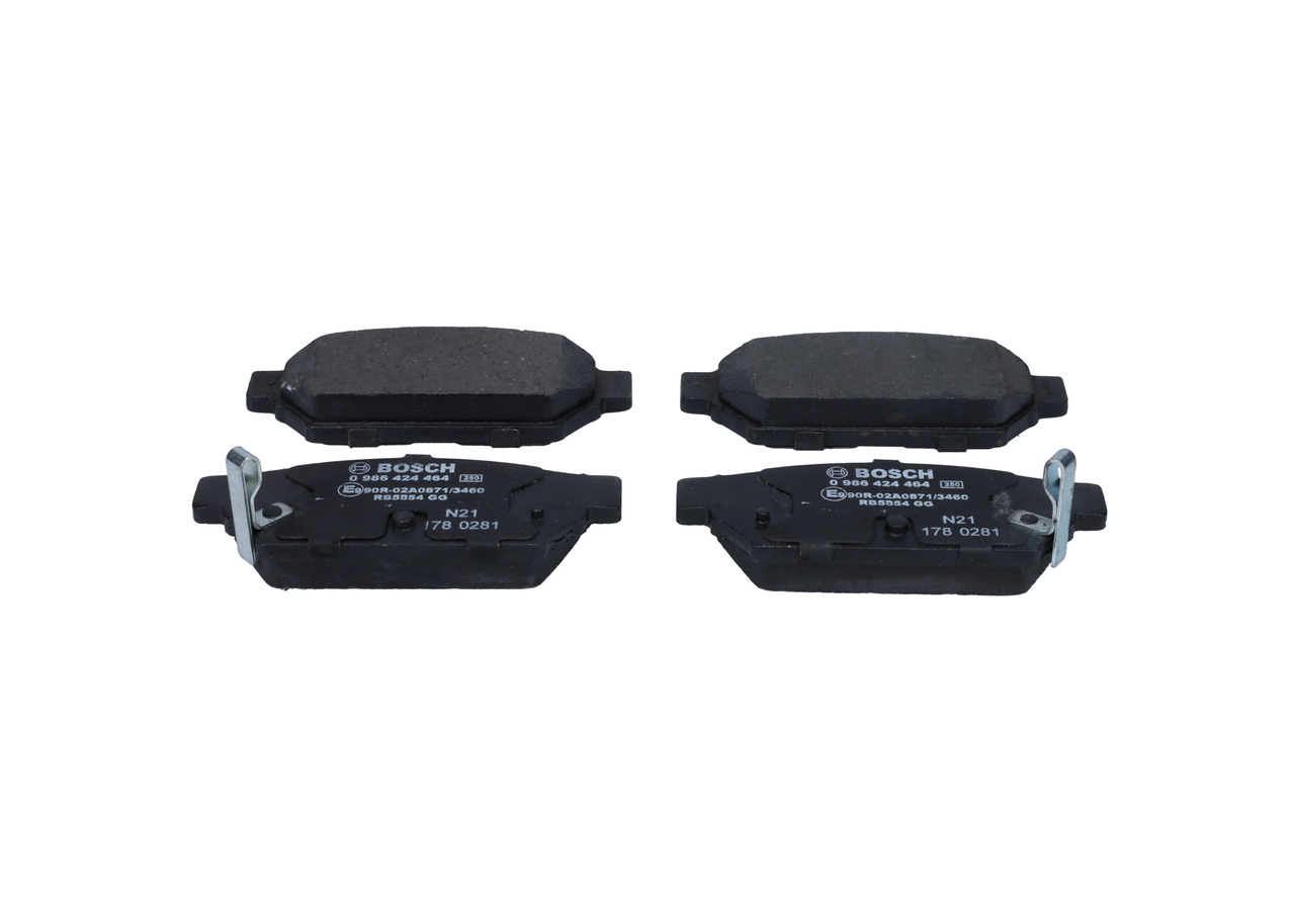 Bremsbeläge 0 986 424 464 BOSCH MR205377 VOLVO, MITSUBISHI, SUZUKI, SMART, PROTON