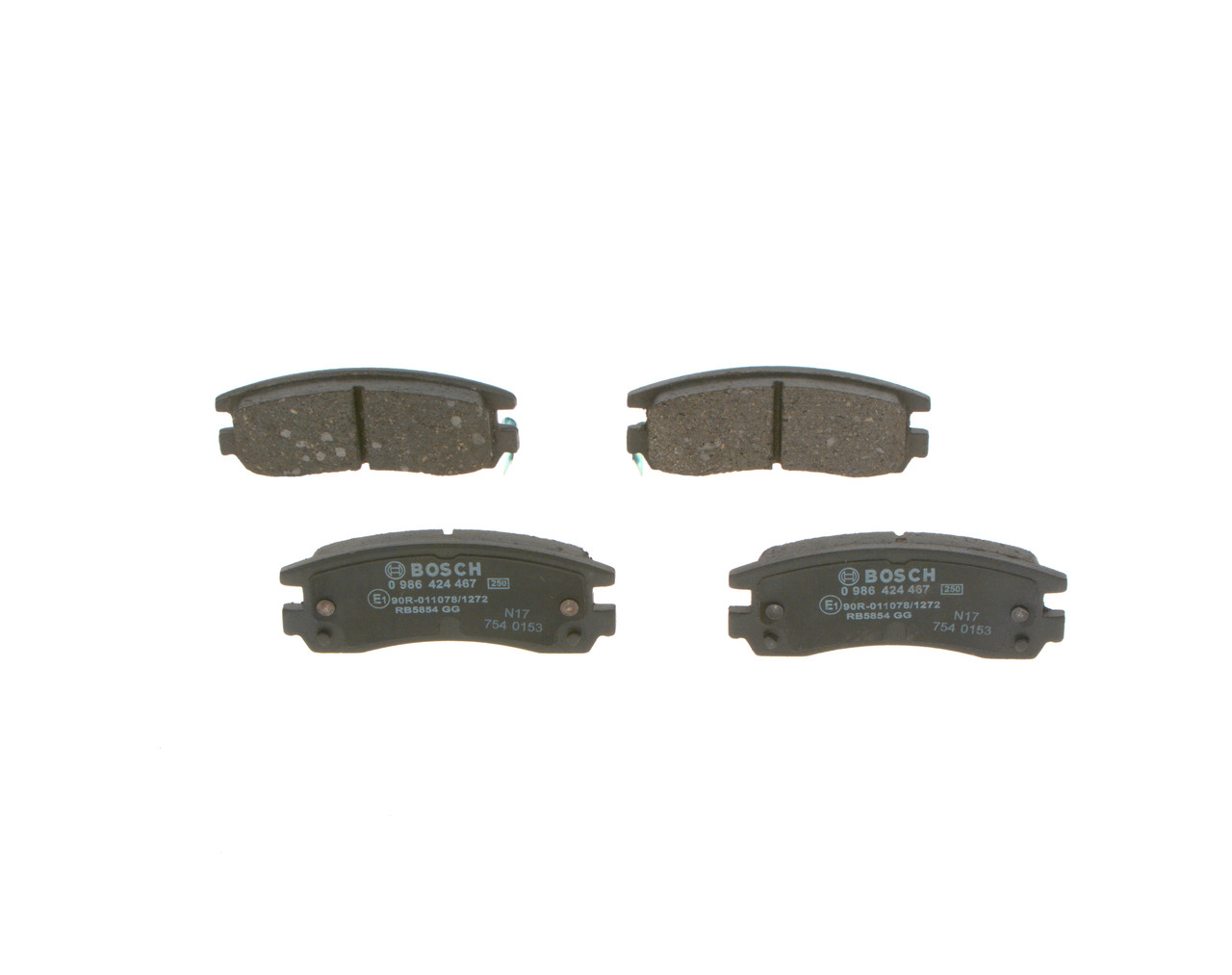 Bremsbeläge 0 986 424 467 BOSCH 12510048 OPEL, MITSUBISHI, CHEVROLET, SAAB, CADILLAC