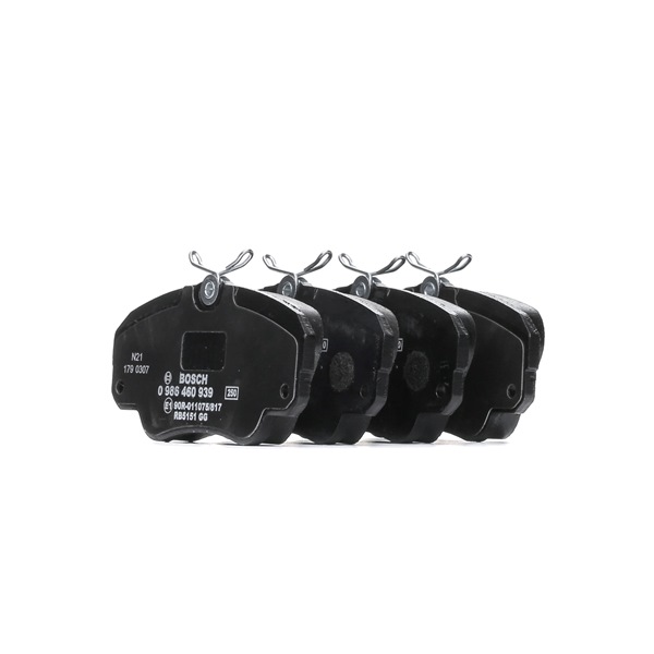 Комплект спирачно феродо, дискови спирачки 16 059 32 BOSCH 0986460939 OPEL, CHEVROLET, SAAB, VAUXHALL, DAF