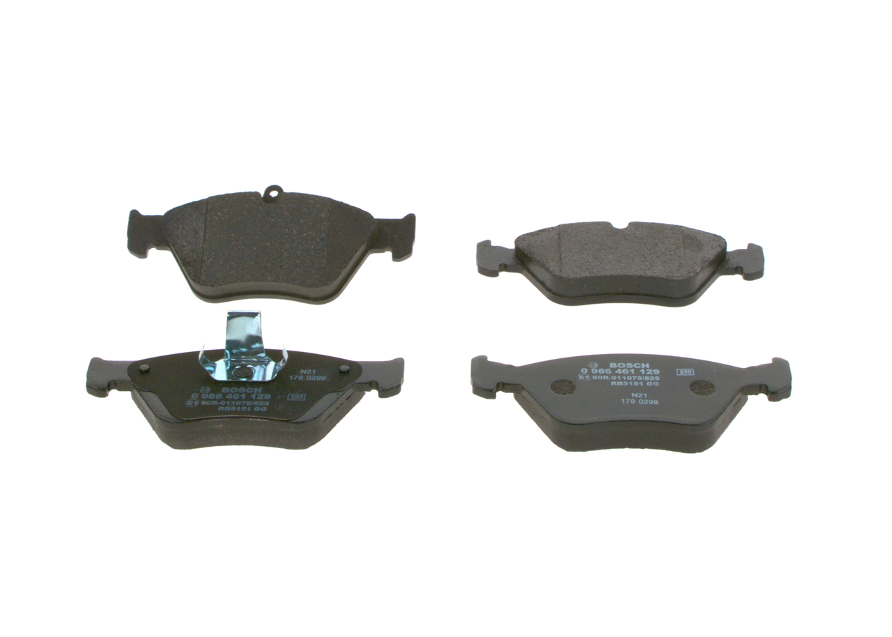 Bremsbeläge 0 986 461 129 BOSCH 1605855 OPEL, CHEVROLET, SAAB, VAUXHALL, HOLDEN