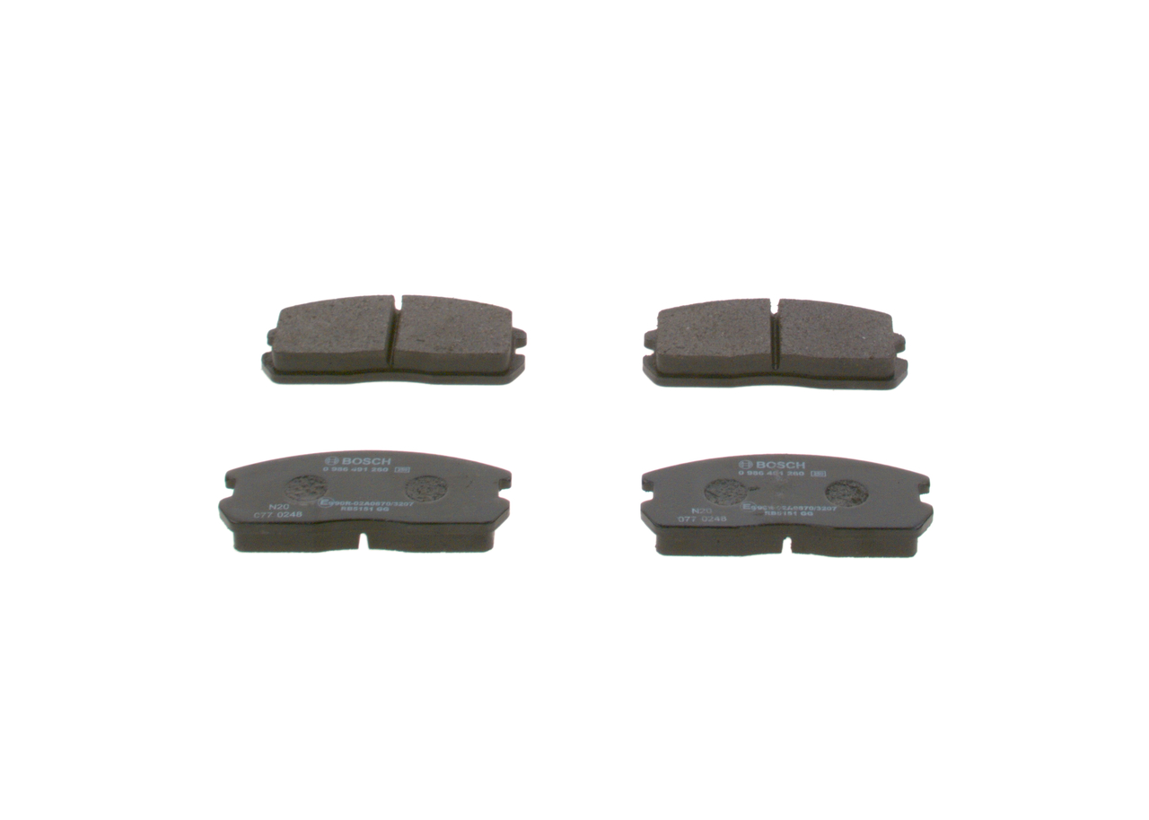 Bremsbeläge 0 986 491 260 BOSCH MB534903 MITSUBISHI, SUZUKI, PROTON