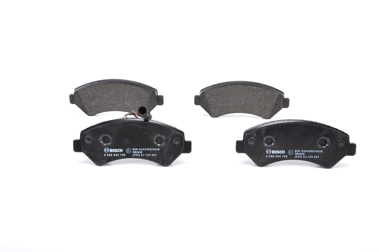 BOSCH 0 986 494 109 Комплект спирачно феродо, дискови спирачки ширина: 169,3mm, височина: 69,1mm, дебелина: 19,1mm