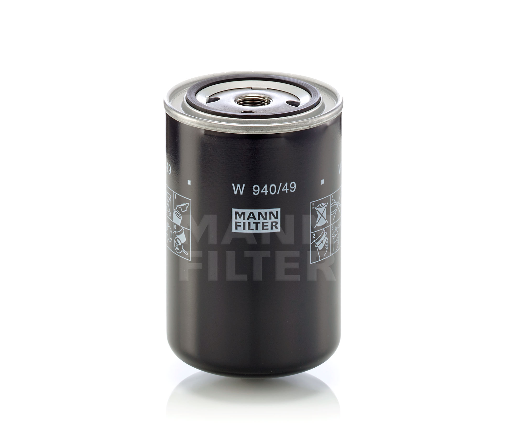 MANN-FILTER W 940/49 Filtro de óleo Ø: 93mm, Ø: 93mm, Altura: 145mm