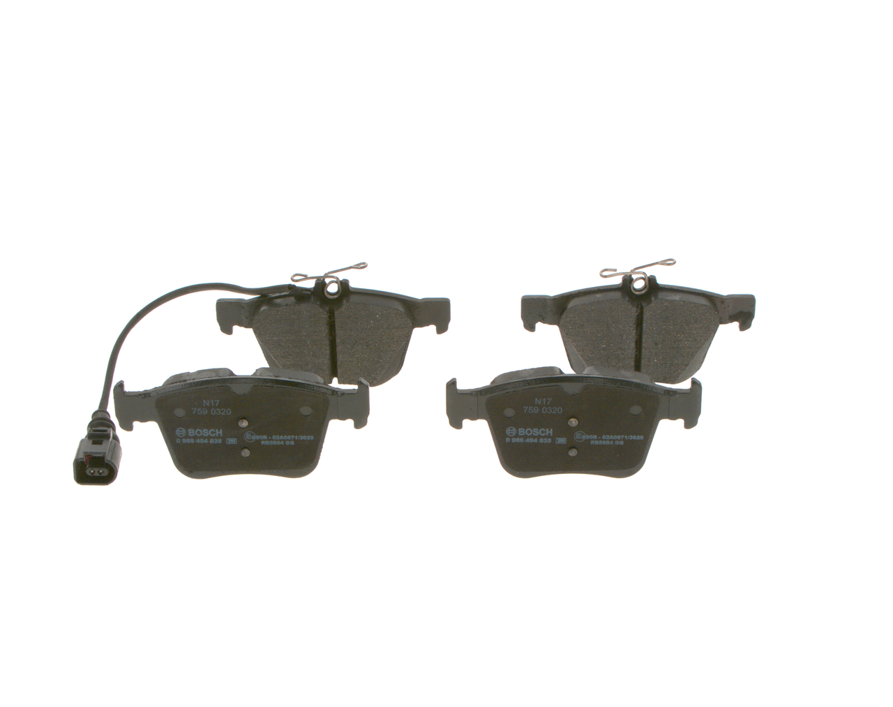 Комплект спирачно феродо, дискови спирачки 8V0698451C BOSCH 0986494835 VW, AUDI, SKODA, SEAT
