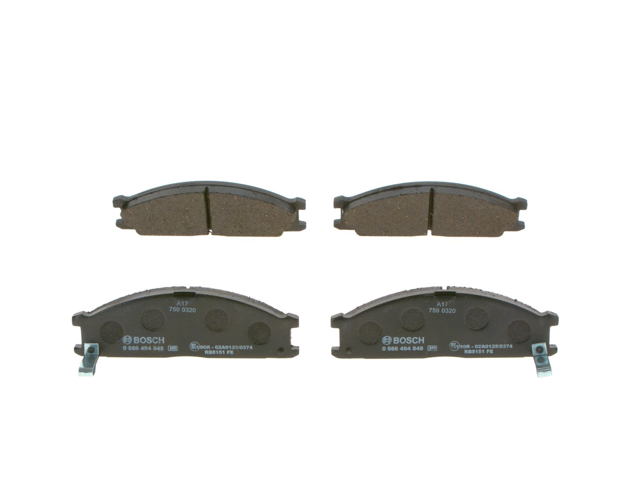 Bremseklodser 41060-0H590 BOSCH 0986494848 NISSAN, INFINITI