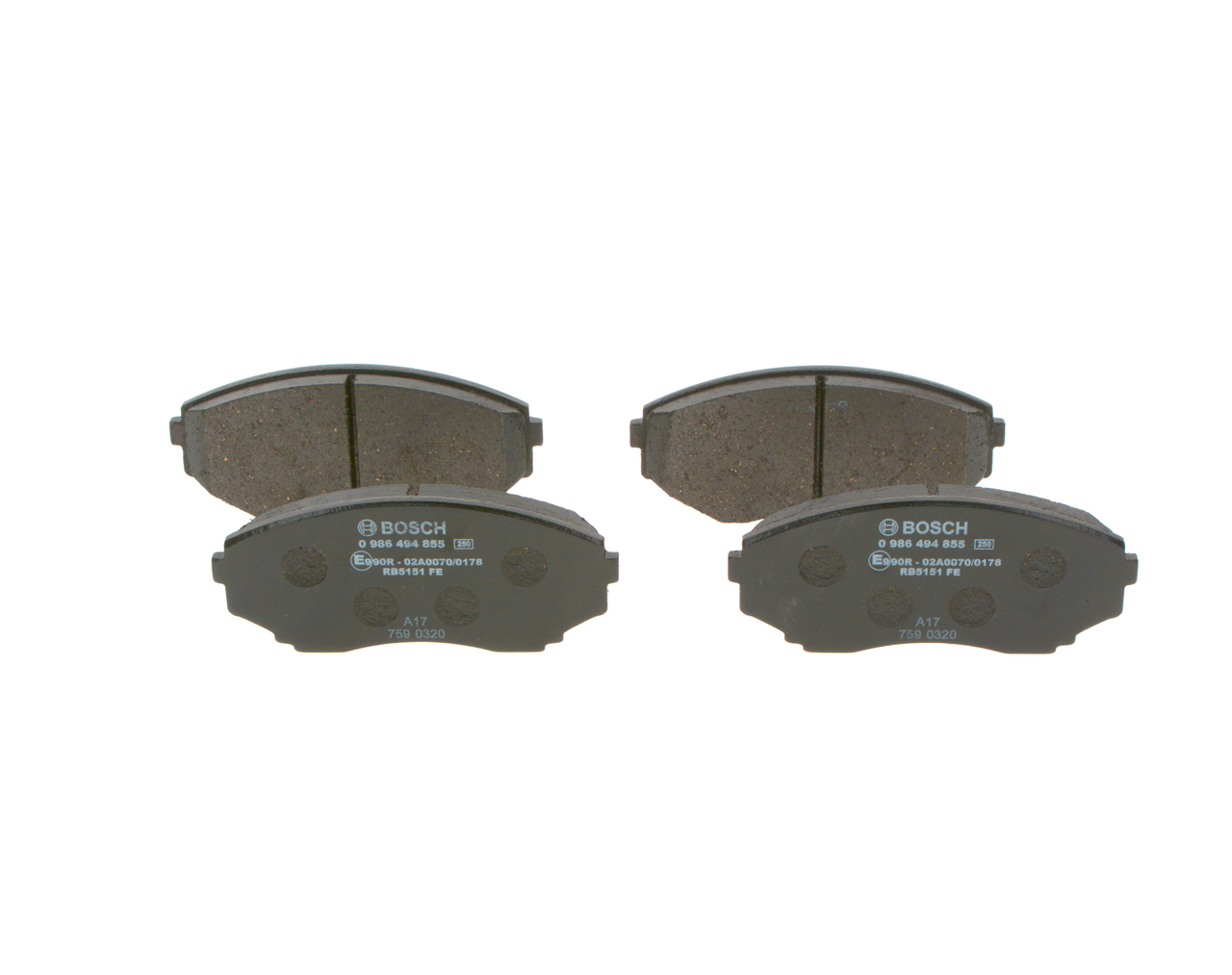 Bremsbeläge 0 986 494 855 BOSCH LCY43328ZC MAZDA, MERCURY