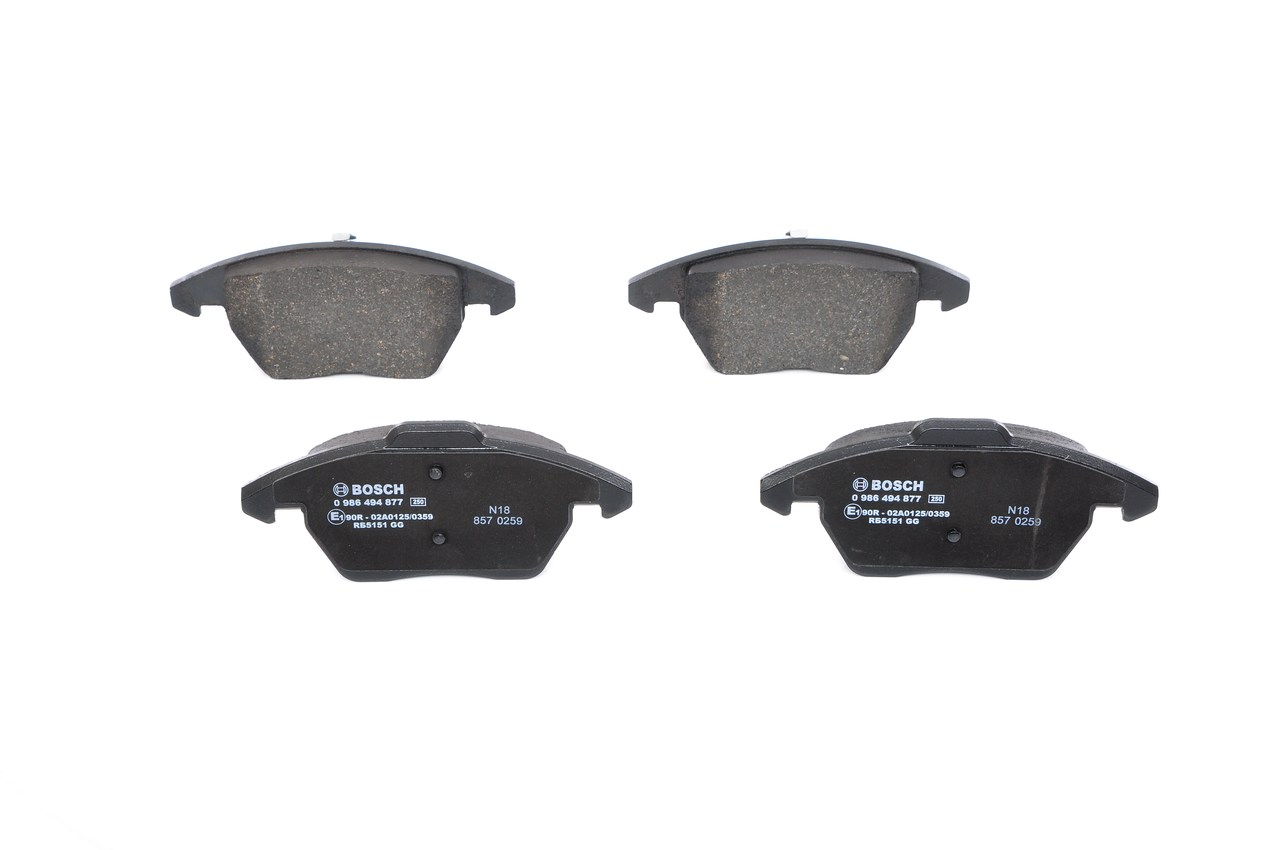 Bremsbeläge 0 986 494 877 BOSCH E172359 VW, OPEL, PEUGEOT, CITROЁN