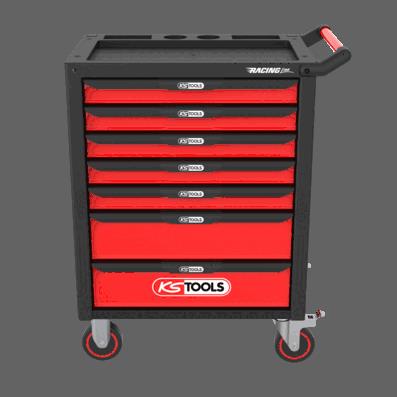 KS TOOLS Gereedschapswagen Hoogte: 976mm, Breedte 2 [mm]: 788mm, Draagvermogen: 350kg, Draagvermogen per lade: 30kg, Plaatstaal
