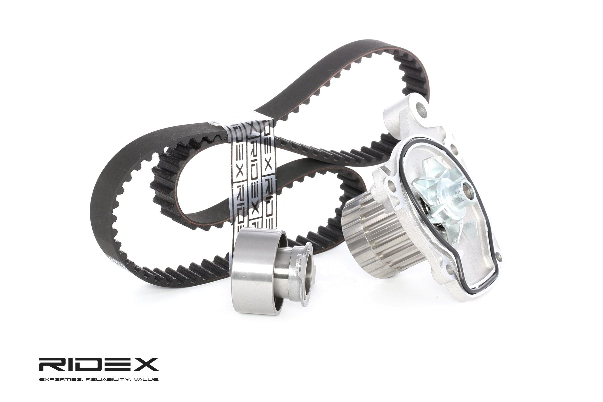 Timing belt kit with water pump RIDEX 3096W0067 rating
