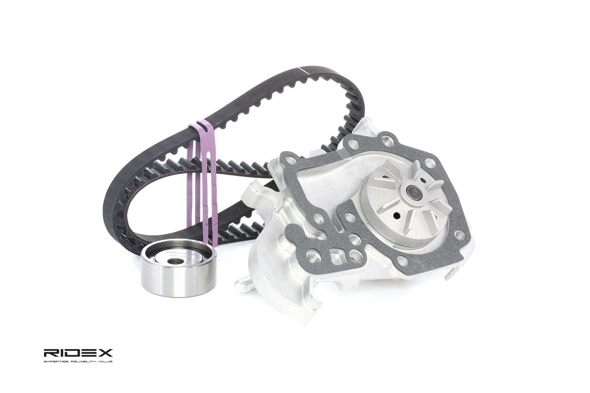 Kit de distribution + pompe à eau 77 01 478 018 RIDEX 3096W0106 RENAULT, NISSAN, DACIA, ALFA ROMEO, LADA