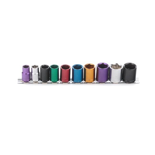 Steckschlüsselsatz Maße Antriebsvierkant: 10 (3/8")mm (Zoll), SW: 10, 11, 12, 13, 14, 15, 16, 17, 18, 19 mm