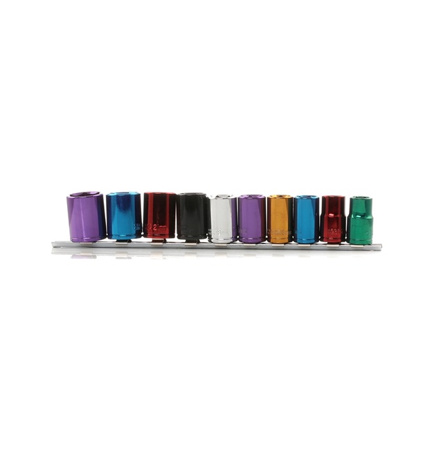 Steckschlüsselsatz Maße Antriebsvierkant: 12,5 (1/2")mm (Zoll), SW: 13, 14, 15, 16, 17, 18, 19, 21, 22, 24 mm