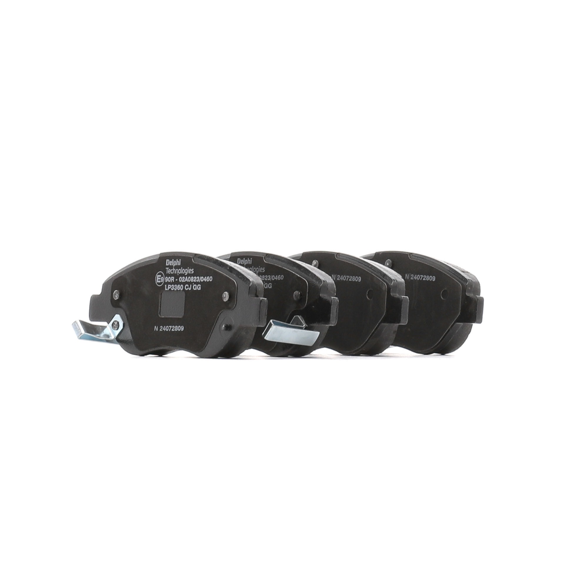 DELPHI LP3360 Brake pad set Width 1: 151,1mm, Width 2: 151,1mm, Height 1: 57,5mm, Height 2: 57,5mm, Thickness 1: 19mm, Thickness 2: 19mm
