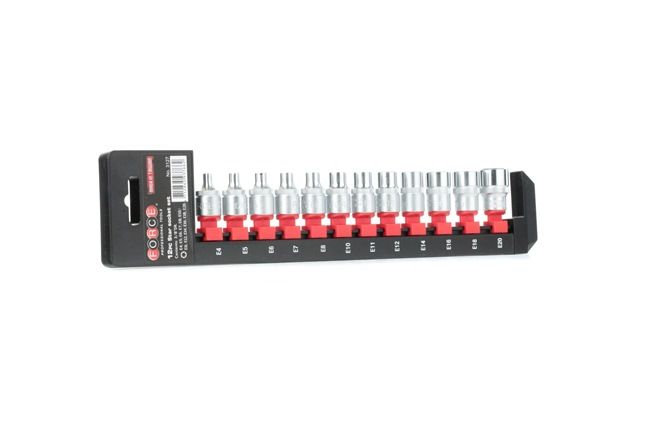 Socket set Square Drive Tang Size: 10 (3/8")mm (inch), Spanner Size: E4, E5, E6, E7, E8, E10, E11, E12, E14, E16, E18, E20