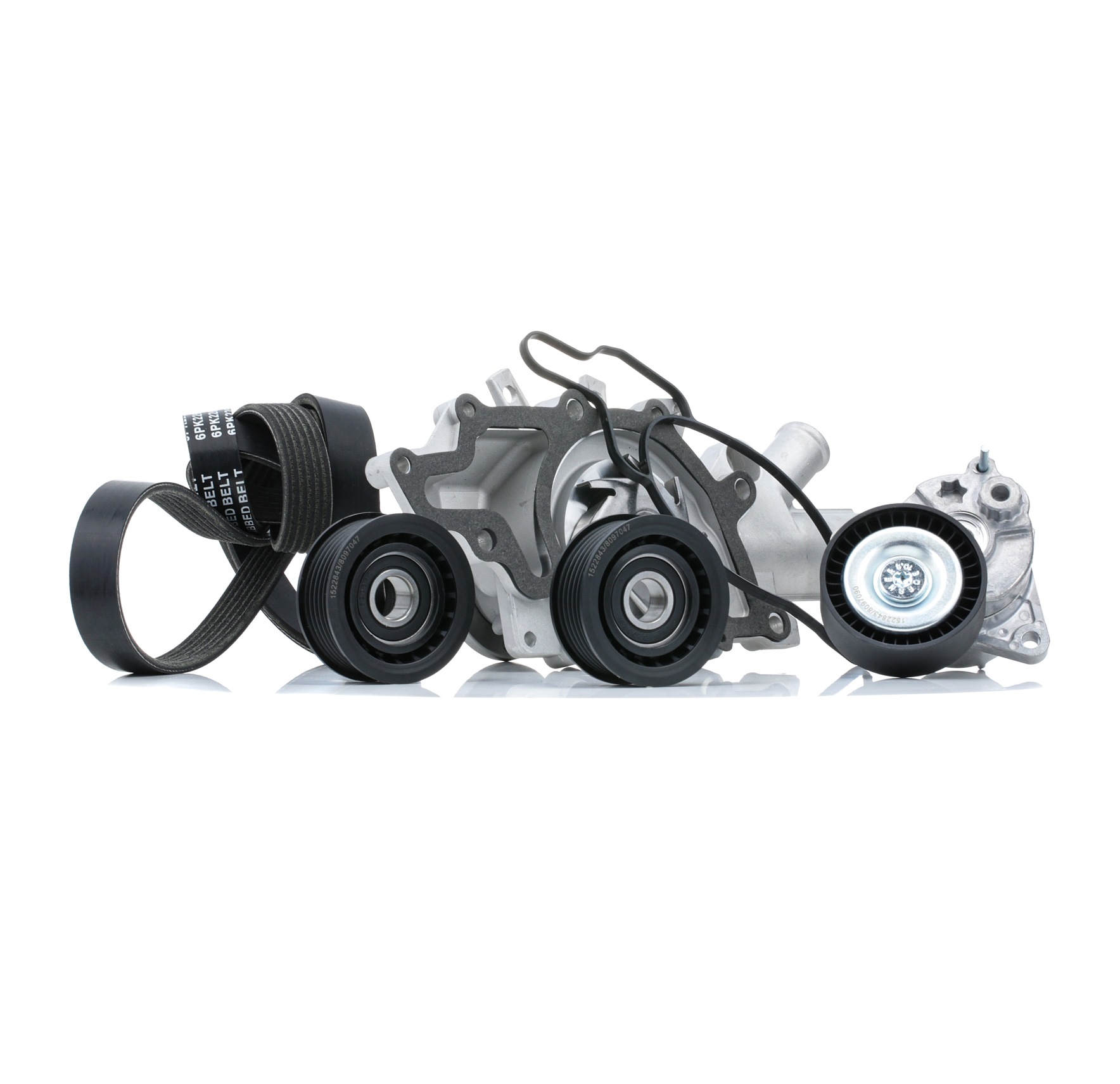 RIDEX 4172P0056 Водна помпа + комплект пистови ремъци клиновидно оребряване