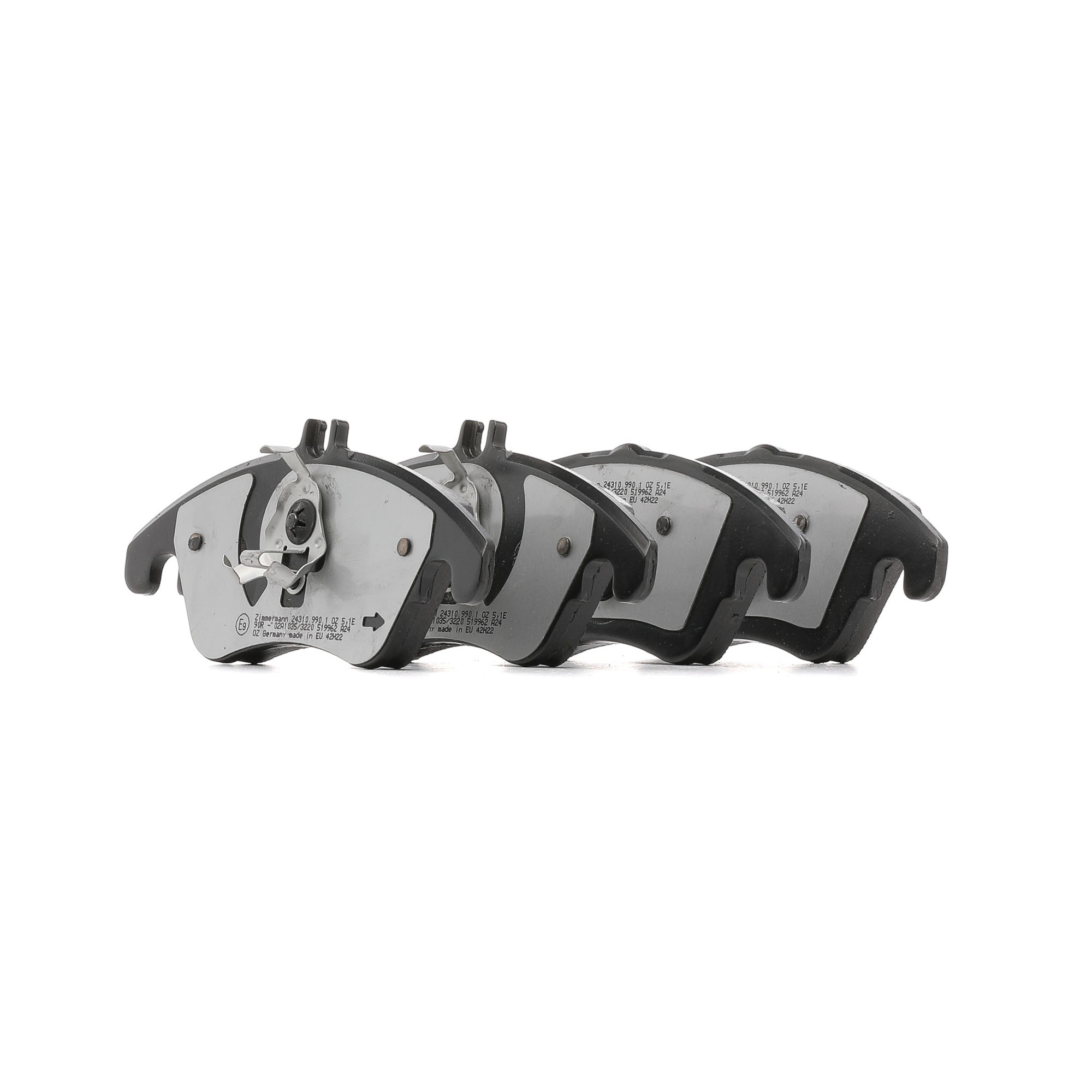 ZIMMERMANN 24310.990.1 Комплект спирачно феродо, дискови спирачки ширина: 188mm, височина 1: 81mm, височина 2: 74mm, дебелина: 19mm