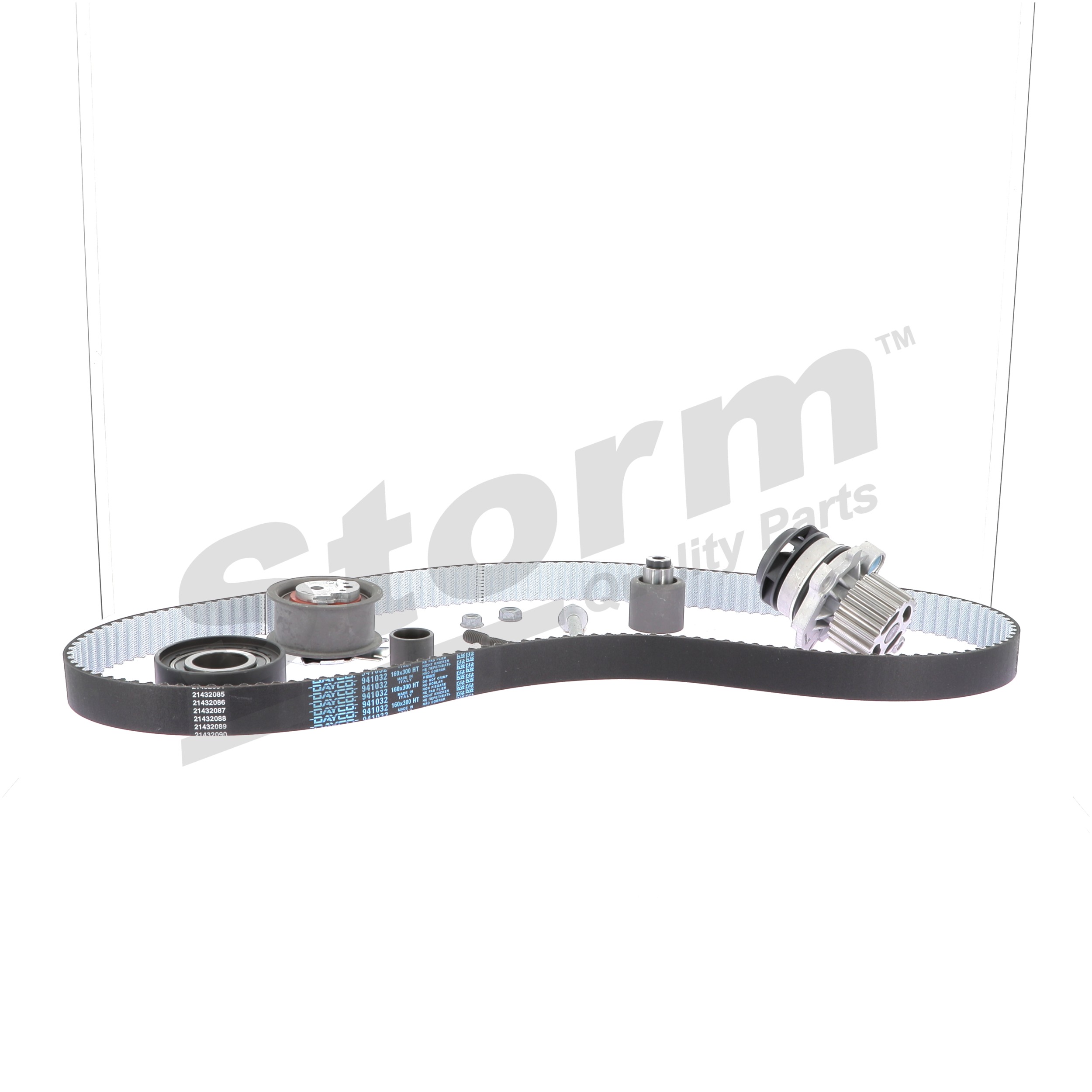 Bomba de agua + kit de correa de distribución N 106 999 01 STORM QUALITY PARTS 5550791KP VOLKSWAGEN, SEAT, AUDI, SKODA, PORSCHE