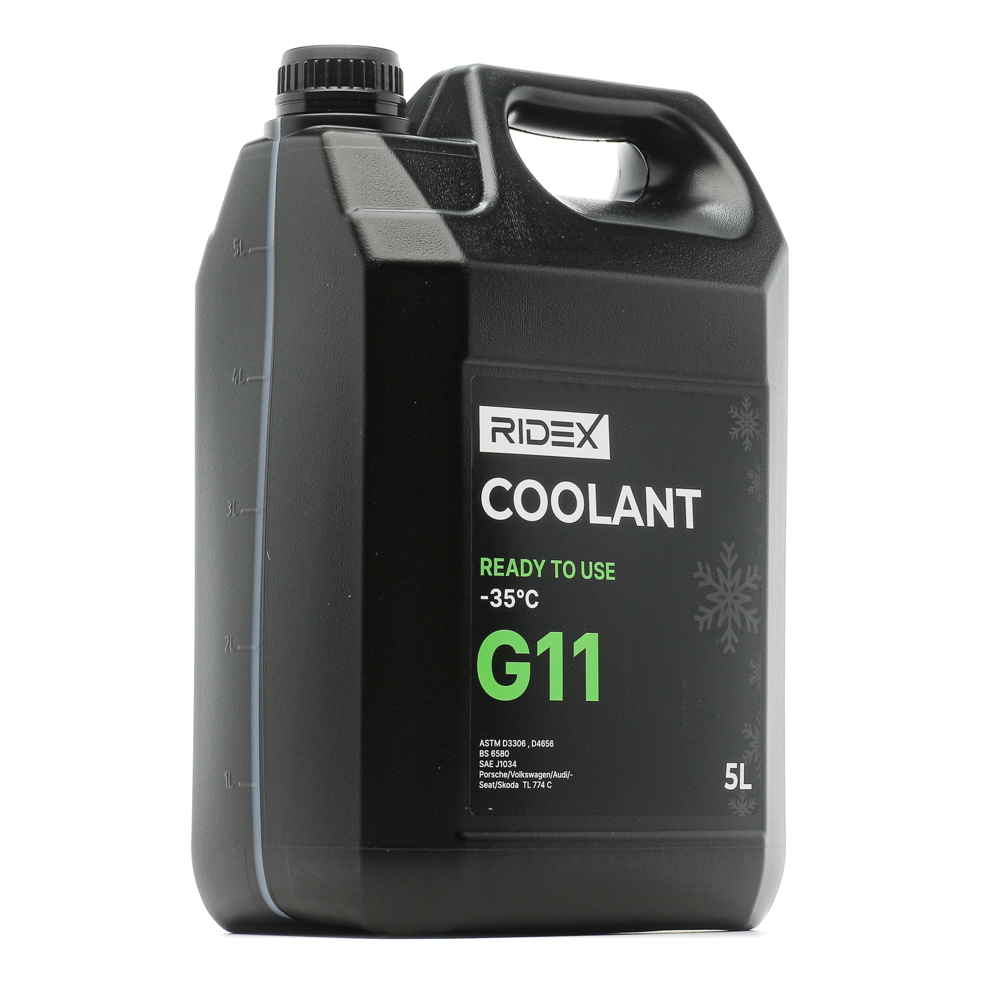 Side view of RIDEX 1602F0014 Antifreeze MTU MTL 5048, green, Capacity: 5l