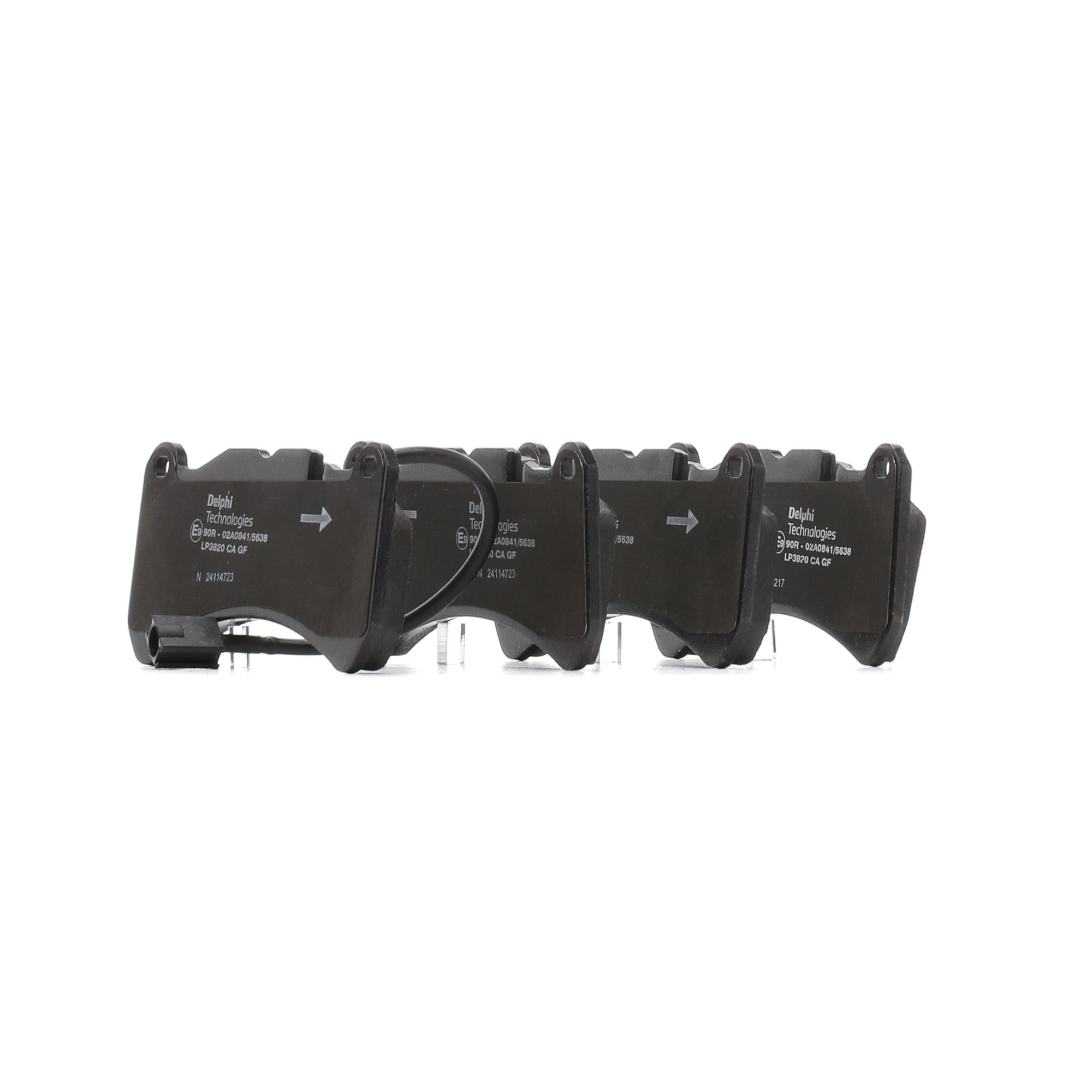 DELPHI LP3820 Brake pad set Width 1: 164,8mm, Width 2: 164,8mm, Height 1: 81,3mm, Height 2: 81,3mm, Thickness 1: 16,3mm, Thickness 2: 16,3mm