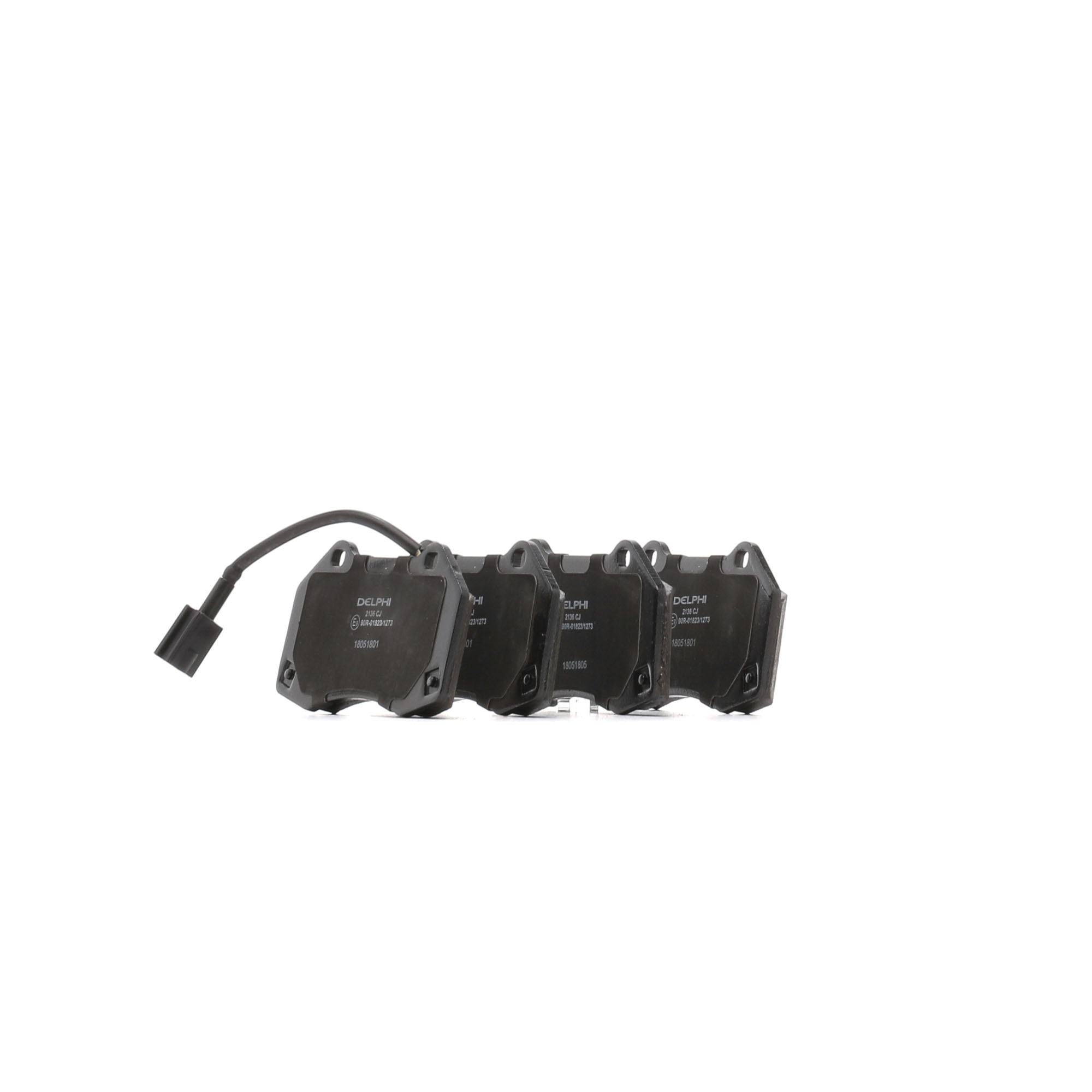 DELPHI LP2136 Brake pad set Width 1: 124,9mm, Width 2: 124,8mm, Height 1: 70,8mm, Height 2: 70,8mm, Thickness 1: 15mm, Thickness 2: 15mm