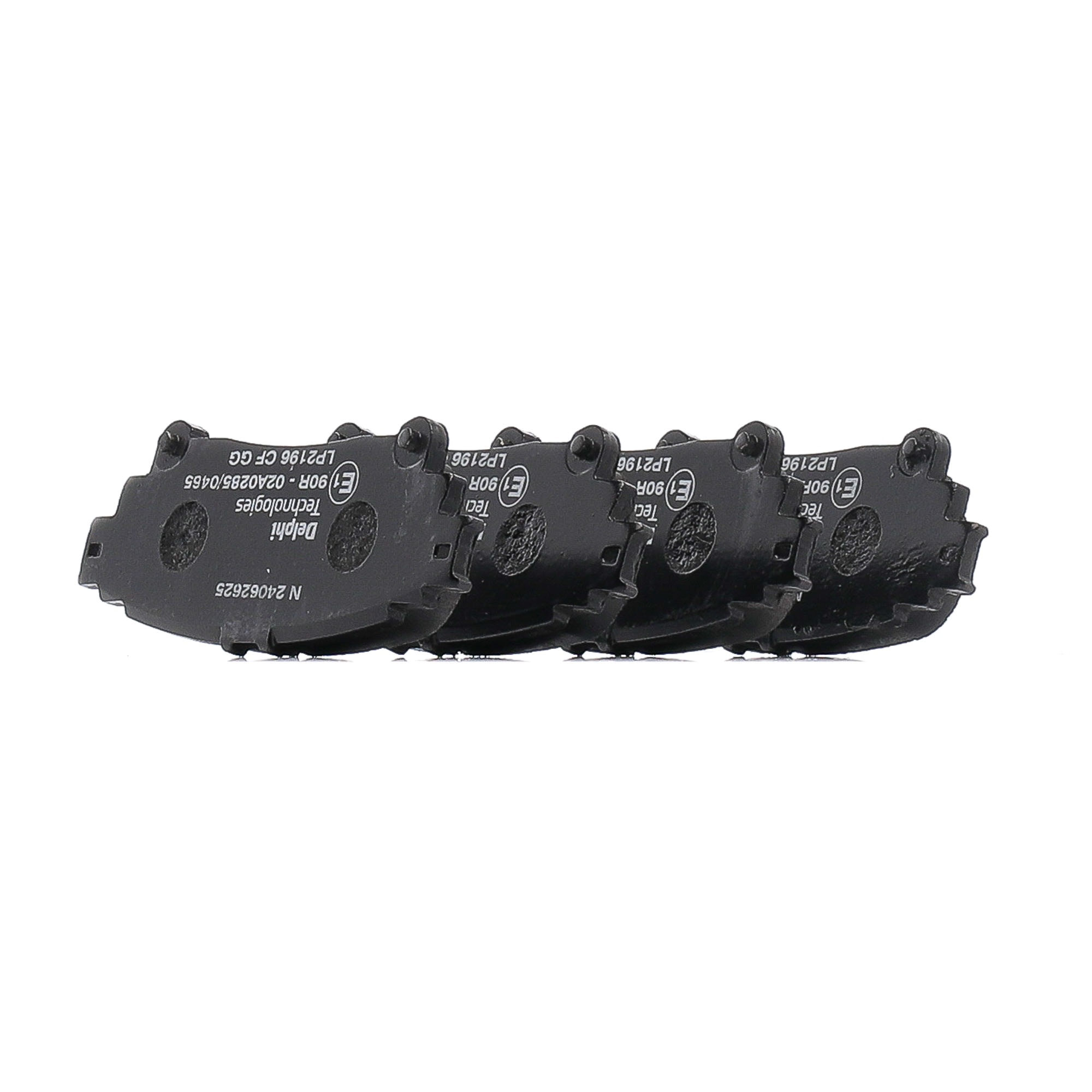 DELPHI LP2196 Brake pad set Width 1: 115,7mm, Width 2: 115,7mm, Height 2: 45,7mm, Thickness 1: 15,2mm, Thickness 2: 15,2mm