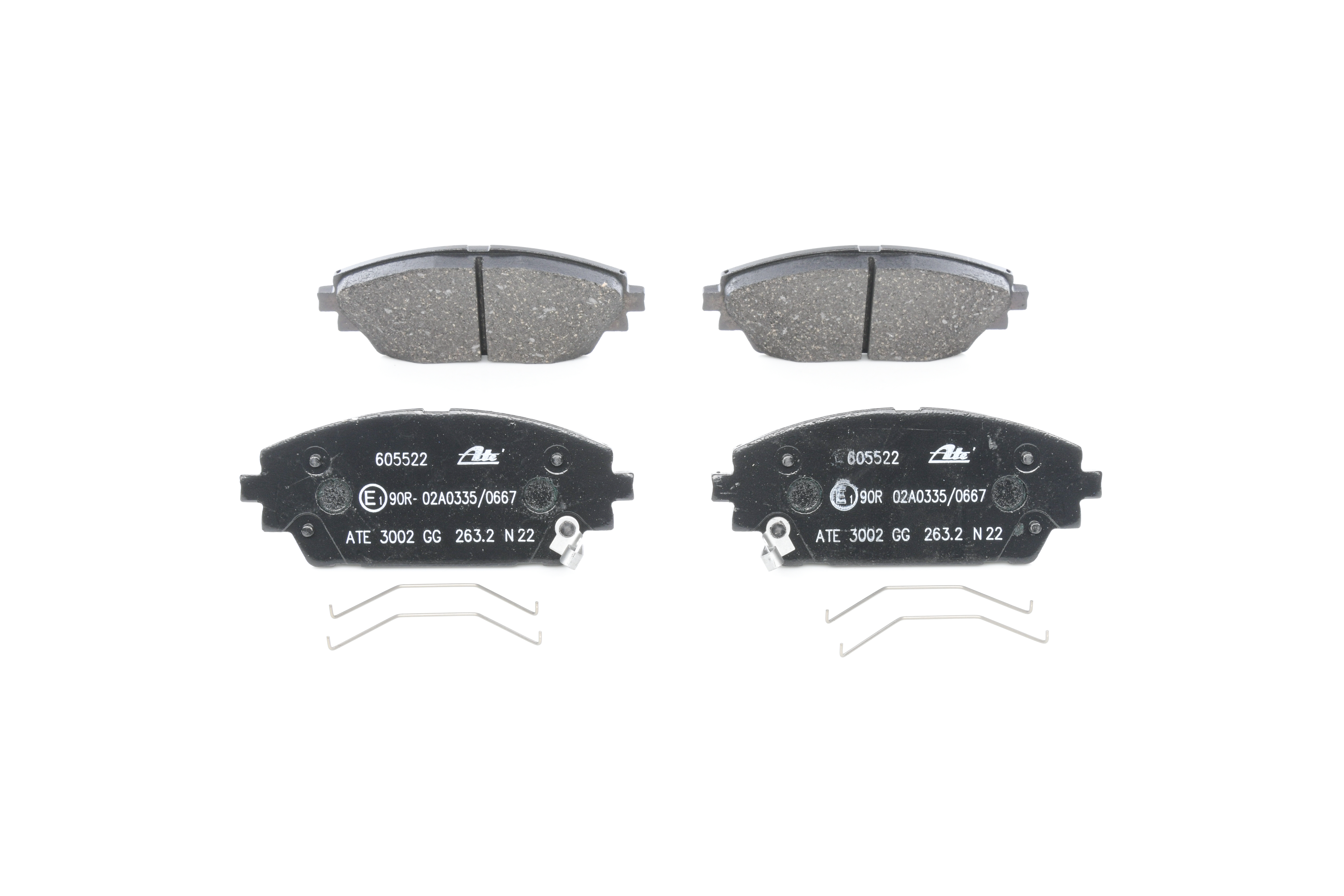 ATE 13.0460-5522.2 Bremsbelagsatz mit akustischer Verschleißwarnung, mit Zubehör