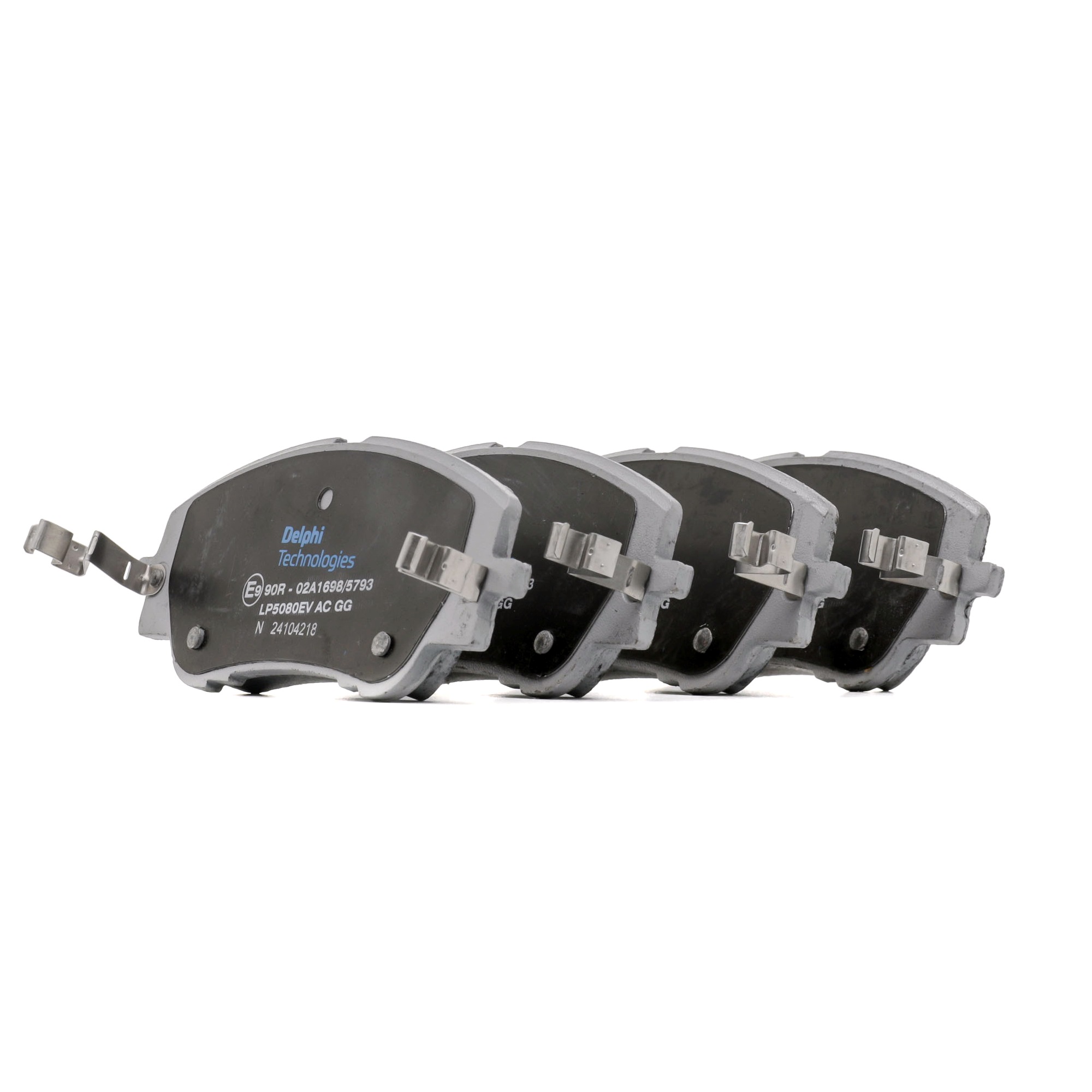 DELPHI LP5080EV Bremseklosser Bredde 1: 154,9mm, Bredde 2: 154,9mm, høyde 1: 63,8mm, høyde 2: 63,8mm, Tykkelse 1: 18,5mm, tykkelse 2: 18,5mm