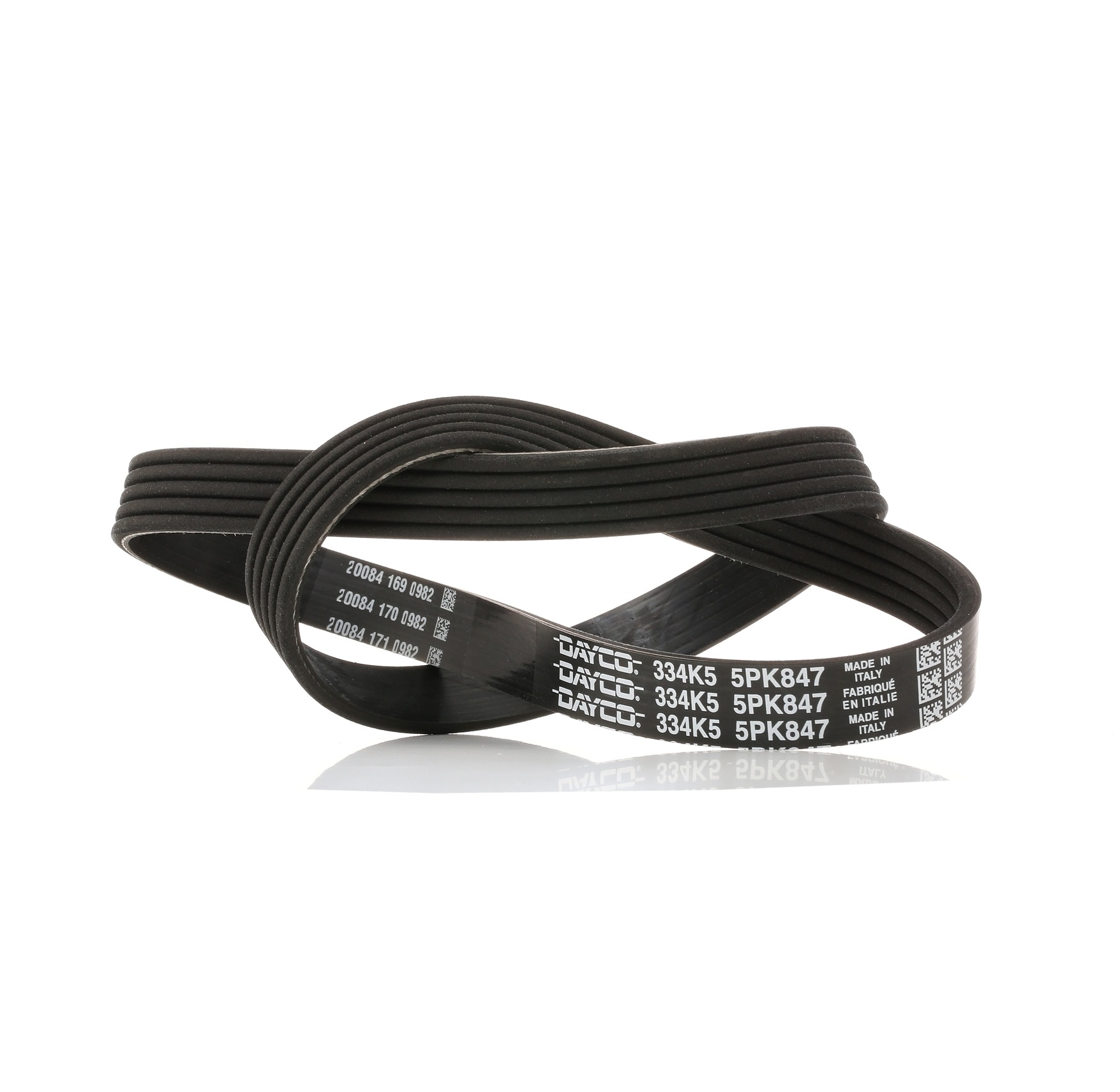 Correia trapezoidal estriada DAYCO 5PK847 classificação