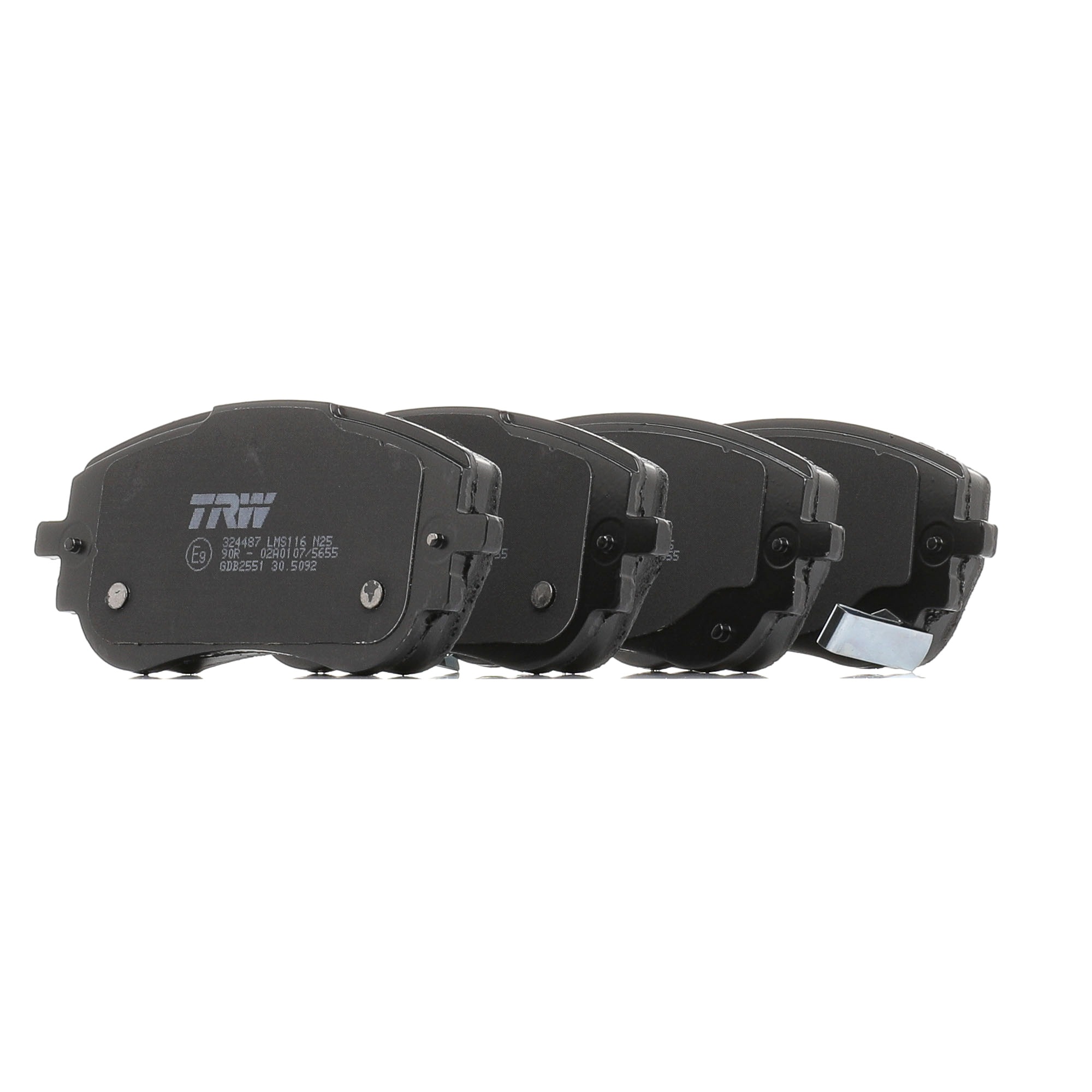 TRW GDB2551 Bromsbelägg B: 133,8mm, H: 59,4mm, Tjocklek: 19,5mm