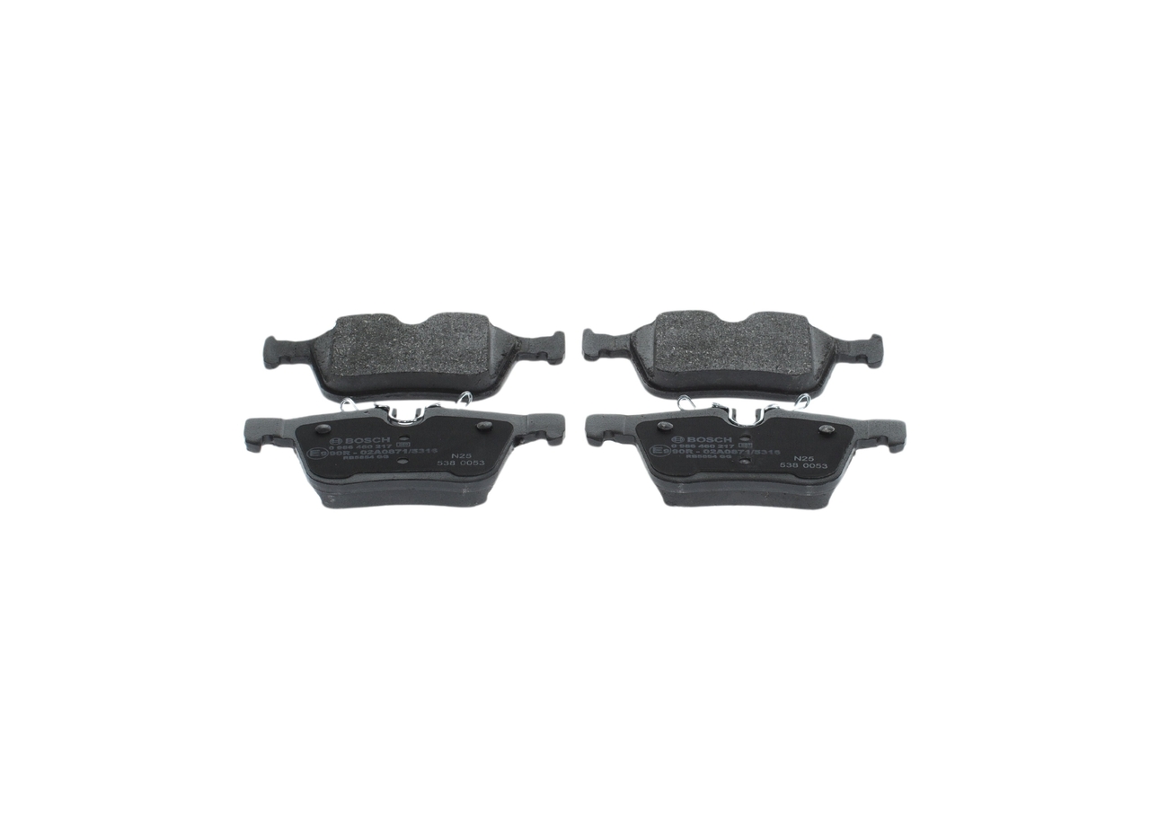 BOSCH 0 986 460 217 Klocki hamulcowe Szerokość: 122,5[mm], Wysokość 1: 55,9[mm], Wysokość 2: 59,4[mm], Grubość: 13,8[mm]