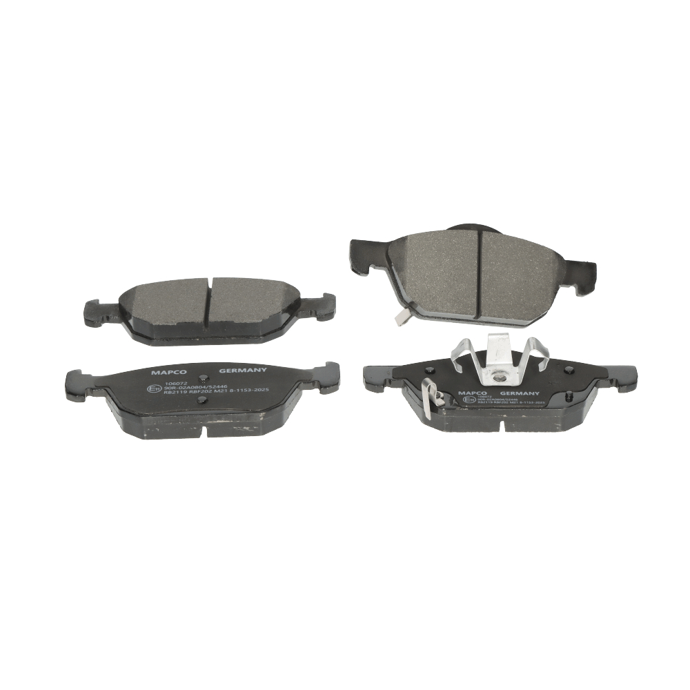 MAPCO 106072 Bromsbelägg Bredd 1: 156mm, Bredd 2: 155,1mm, Höjd 1: 57,2mm, Höjd 2: 63,6mm, Tjocklek: 17,3mm