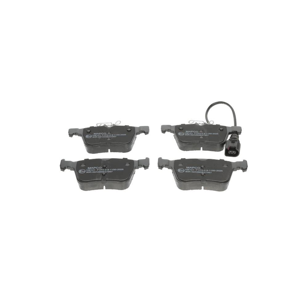MAPCO 106121 Bromsbelägg Bredd 1: 123mm, Bredd 2: 123mm, Höjd 1: 61,2mm, Höjd 2: 56,2mm, Tjocklek: 16,4mm