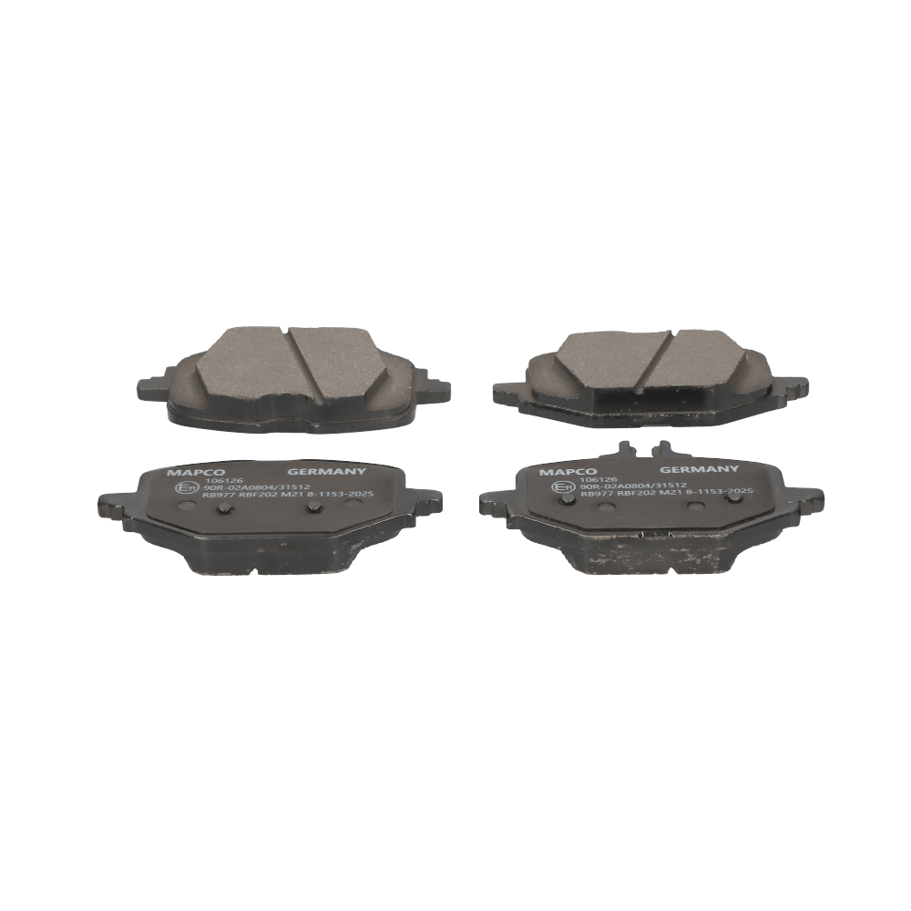 MAPCO 106126 Fékbetét készlet, tárcsafék Szélesség: 116,9mm, Magasság 1: 62,9mm, Magasság 2: 52,6mm, Vastagság: 16,4mm
