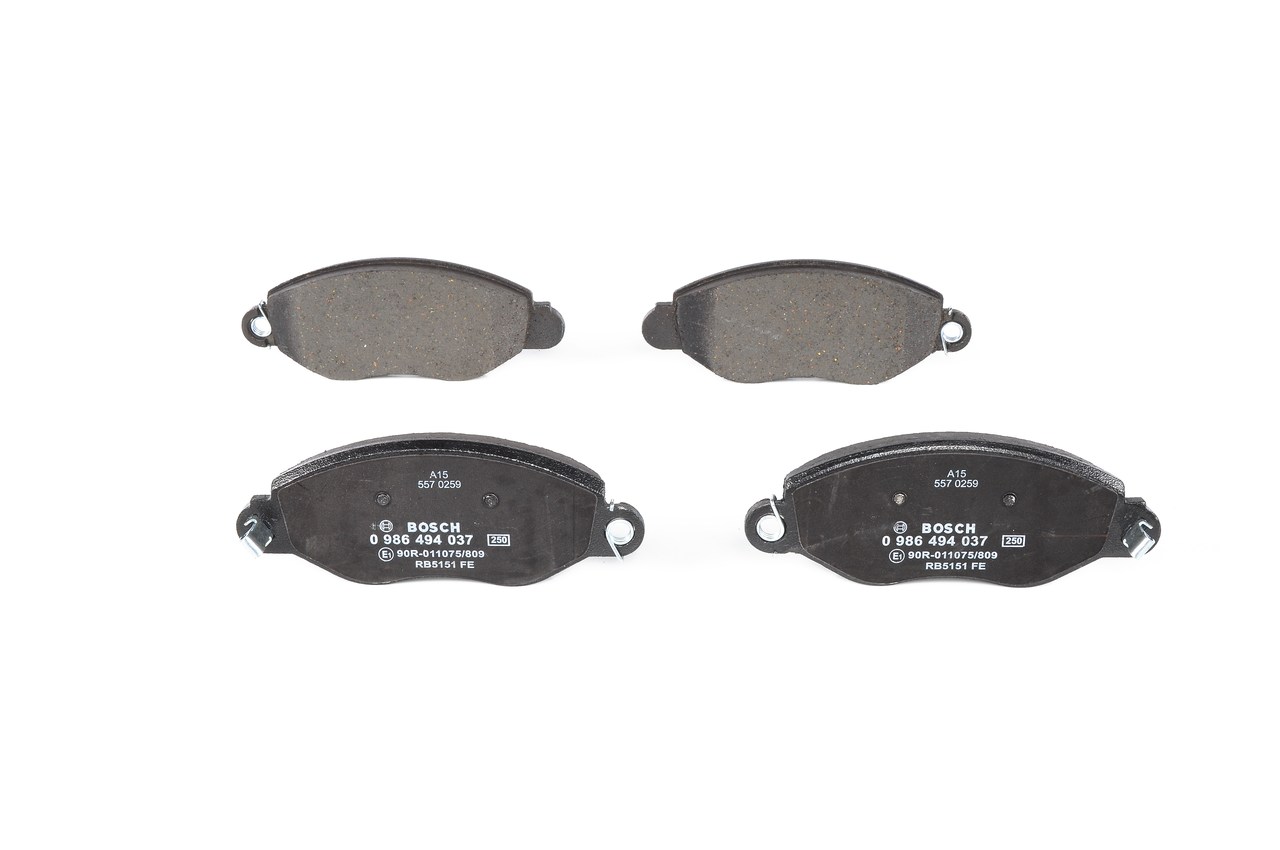 BOSCH 0 986 494 037 Комплект спирачно феродо, дискови спирачки ширина: 168,6mm, височина: 64,1mm, дебелина: 18mm