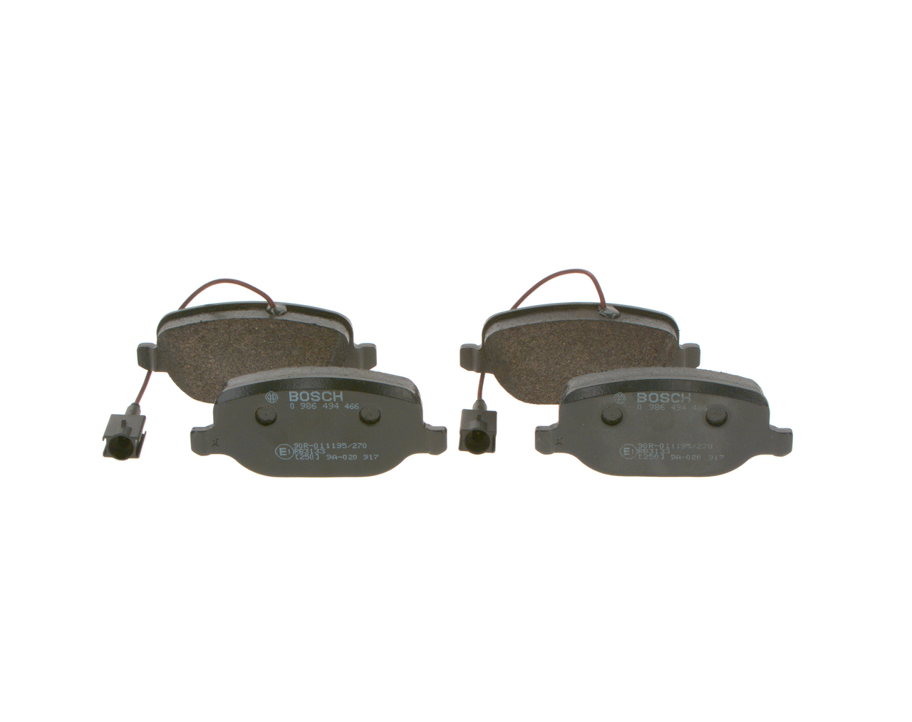 BOSCH 0 986 494 466 Kit pastiglie freni Largh.: 116,7mm, Alt.: 49,9mm, Spessore: 17,5mm