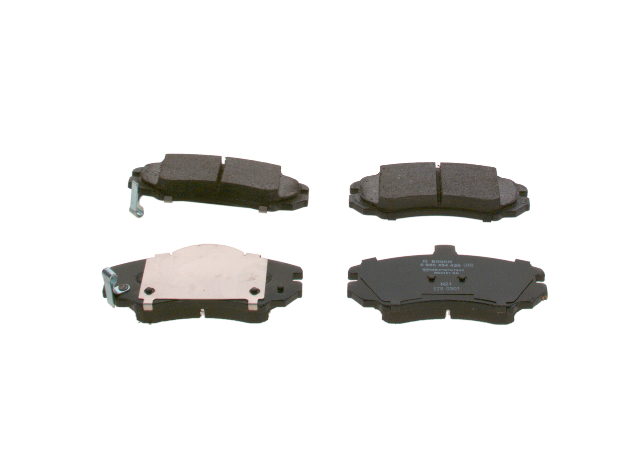 Комплект спирачно феродо, дискови спирачки 581012DA50 BOSCH 0986494426 RENAULT, HYUNDAI, KIA