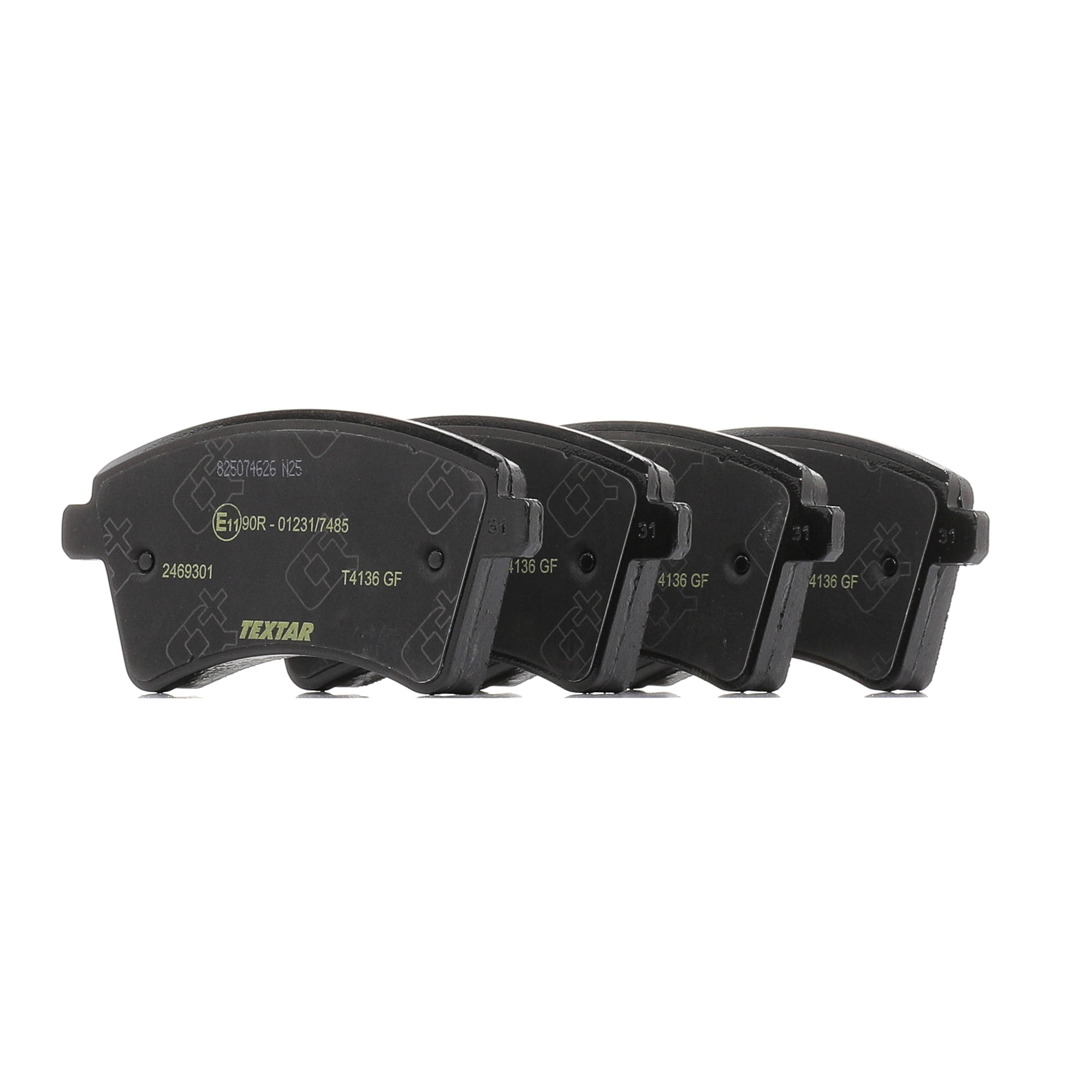 TEXTAR 2469301 Bromsbelägg B: 131,2mm, H: 62,1mm, Tjocklek: 18,7mm