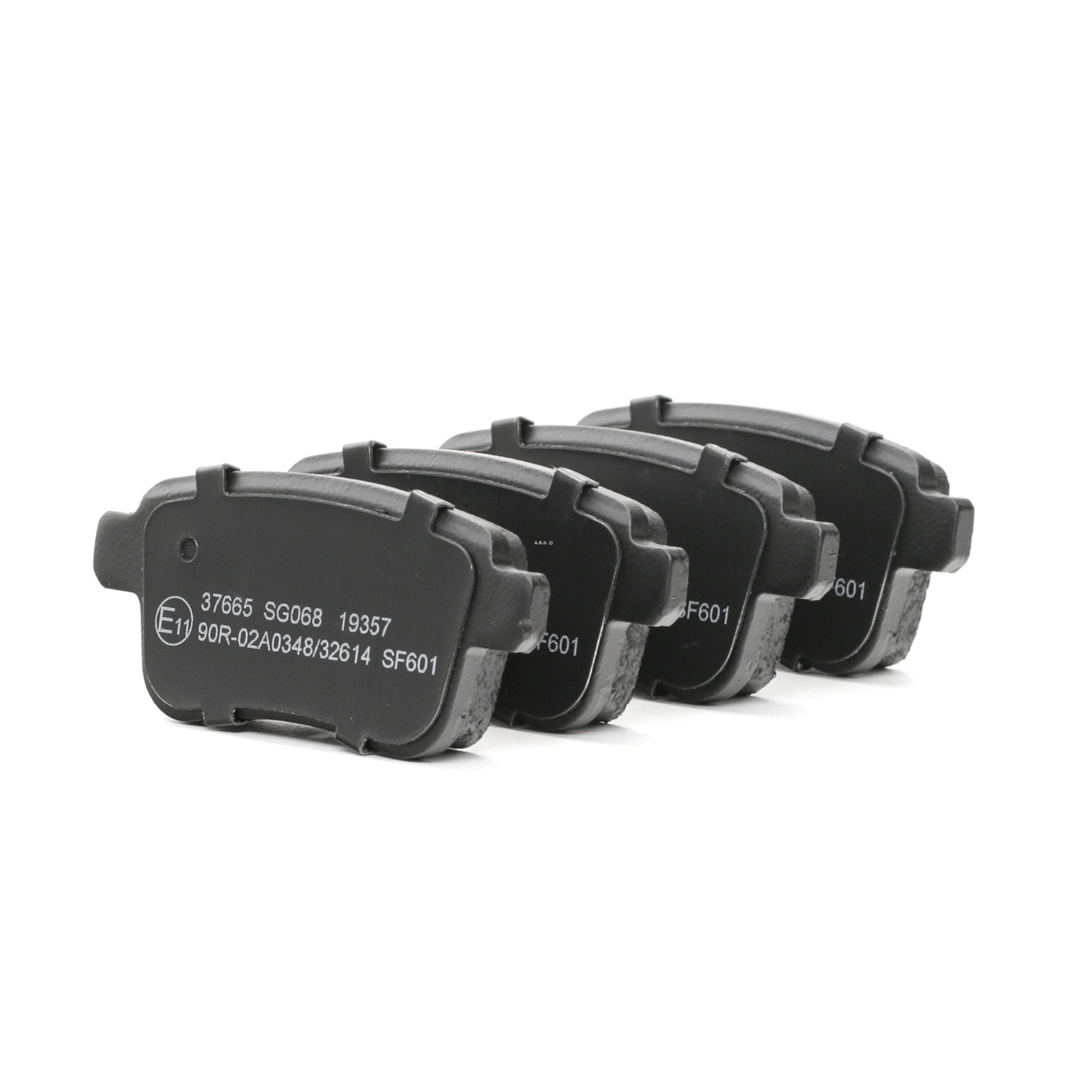 A.B.S. 37665 Brake pad set Width 1: 95,4mm, Height 1: 43,9mm, Thickness 1: 16mm