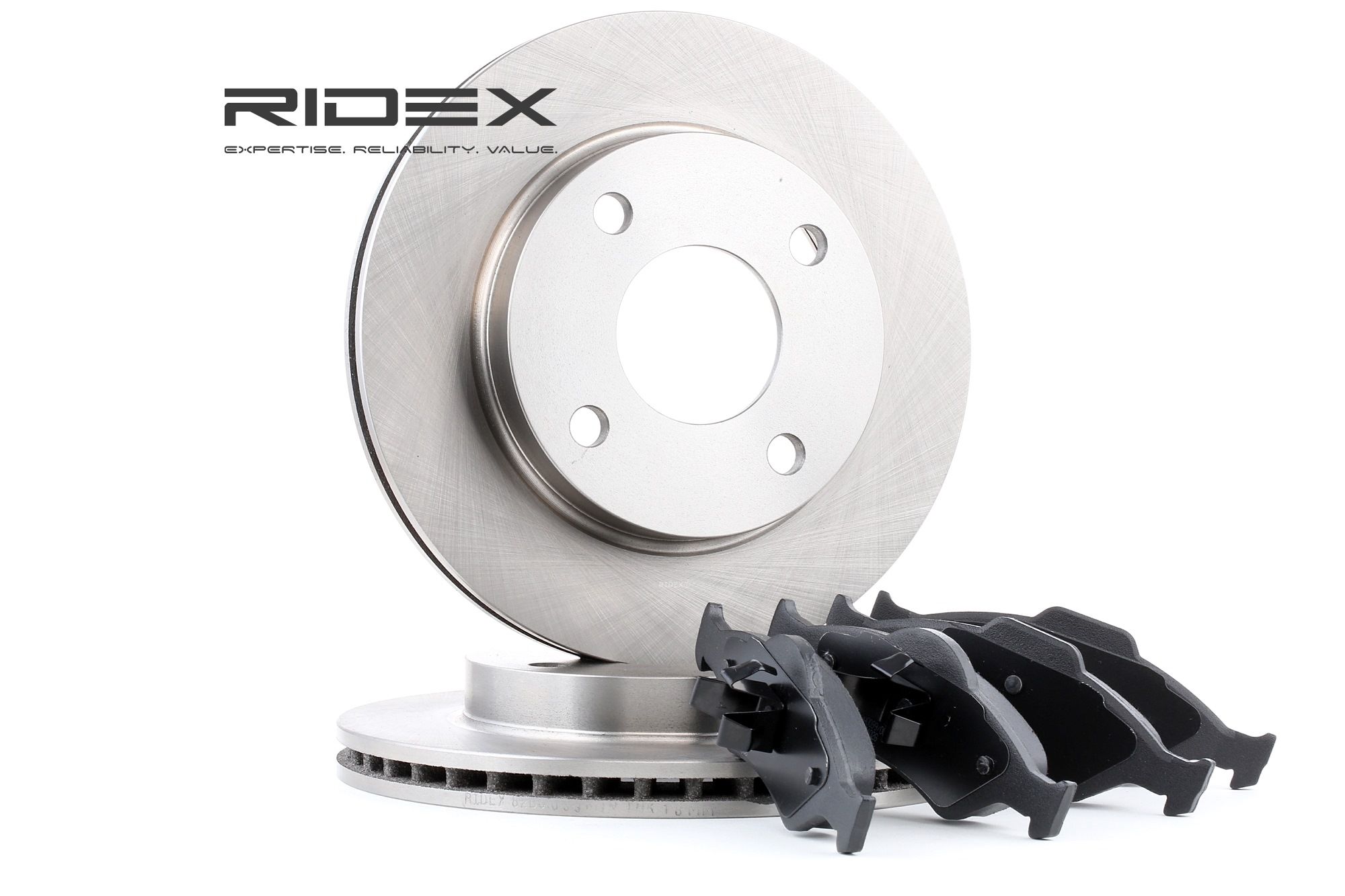 RIDEX 3405B0098 originele remschijven en blokken, set FORD Fiesta Mk4 (J3S, J5S)