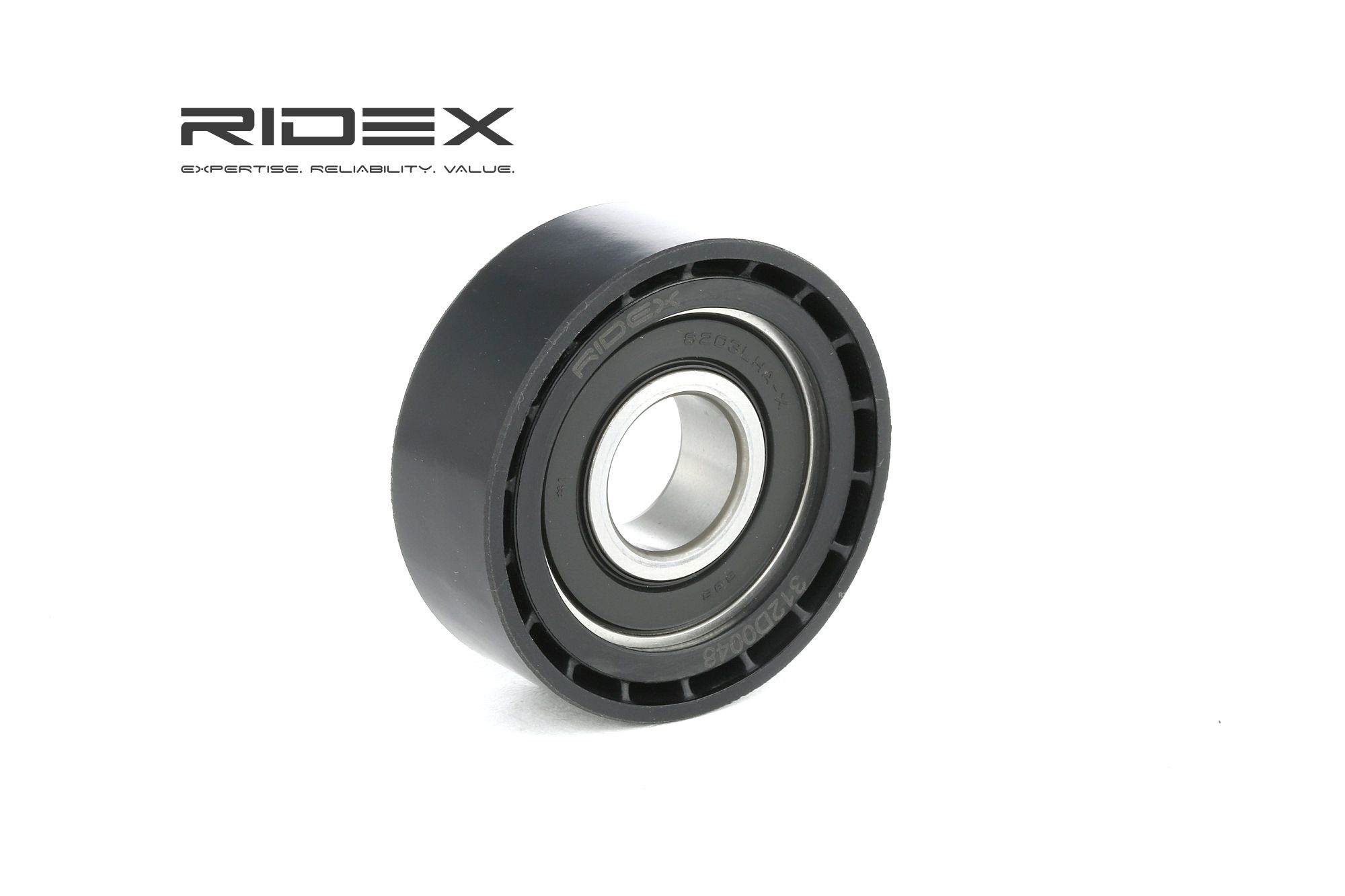RIDEX 312D0048 Szíjtárcsa / vezetőgörgő, hosszbordás szíj Ø: 52mm, Ø: 52mm
