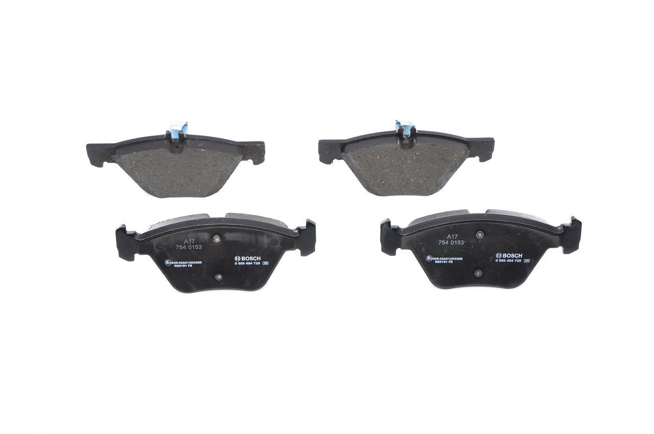 Bremsbeläge 0 986 494 729 BOSCH 0044200720 MERCEDES-BENZ, SMART, CHRYSLER, SSANGYONG
