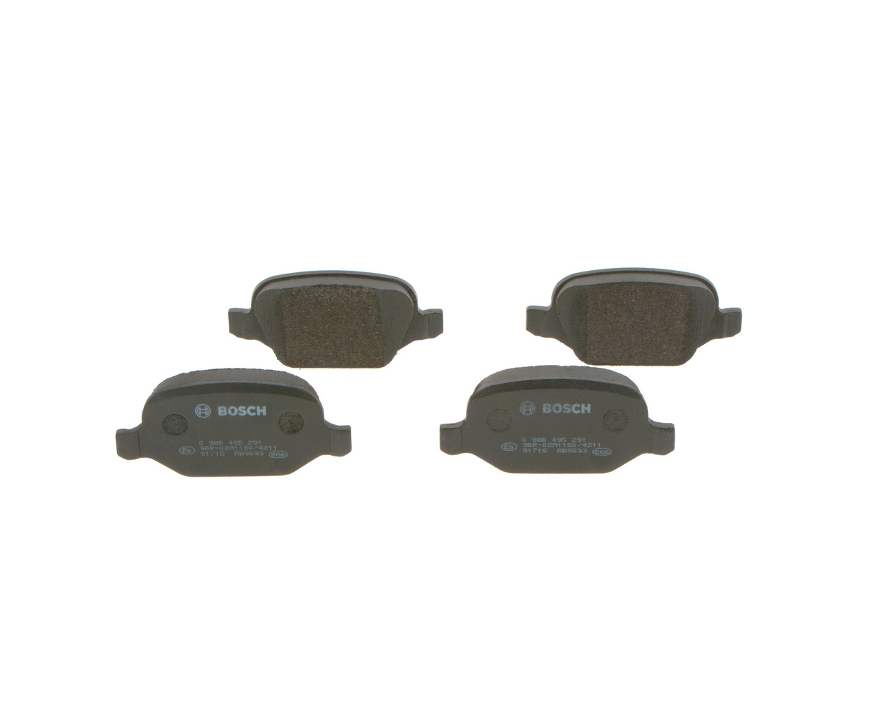 Bremsbeläge 0 986 495 291 BOSCH 77362276 FIAT, ALFA ROMEO, CHRYSLER, LANCIA, LADA