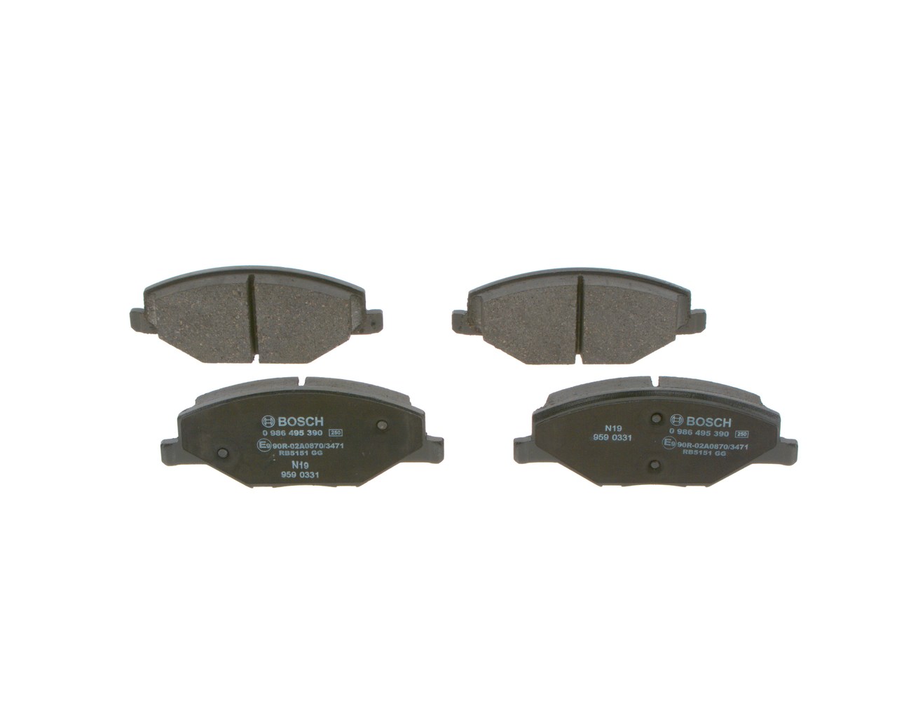 Bremsbeläge 6RU 698 151 B BOSCH 0986495390 VW, AUDI, SKODA, SEAT