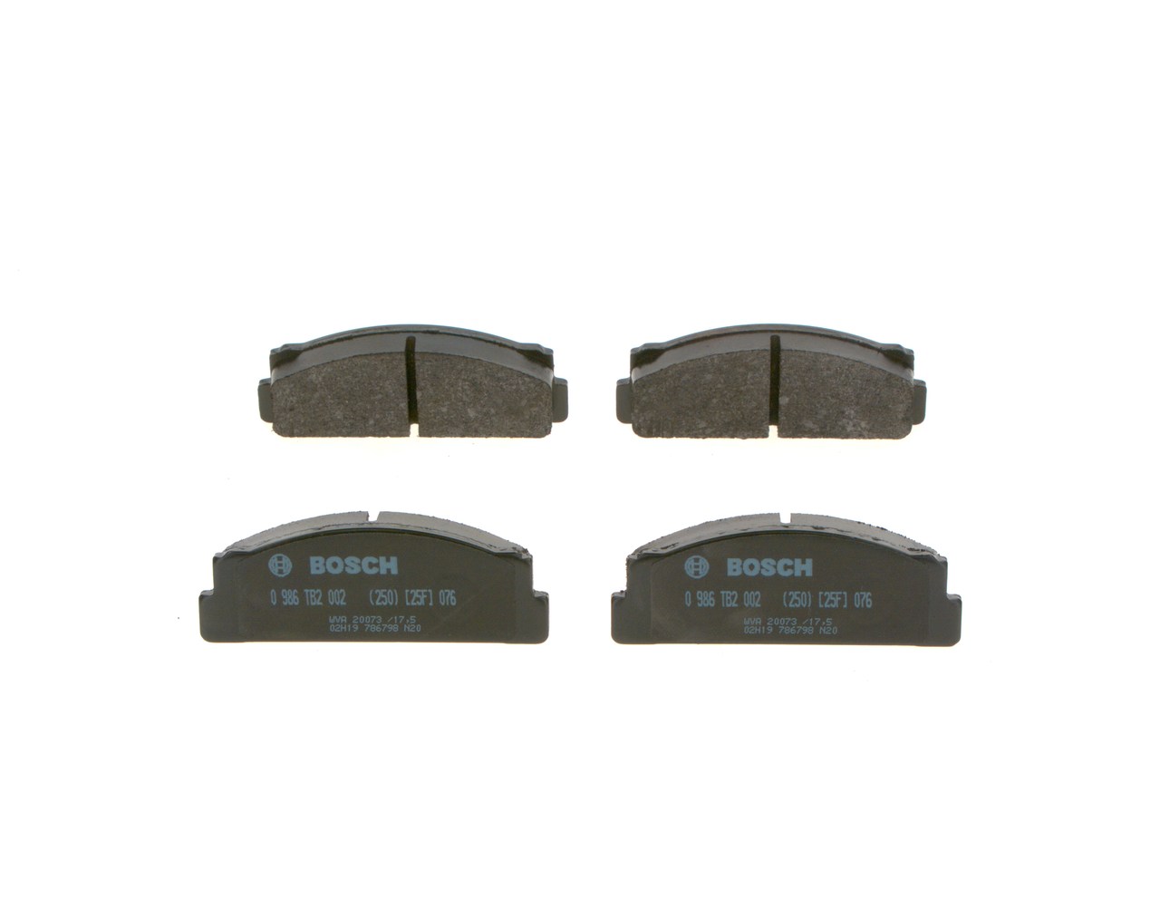 Bremsbeläge 0 986 TB2 002 BOSCH 20073 CHEVROLET, ISUZU, CADILLAC, HUMMER, PONTIAC