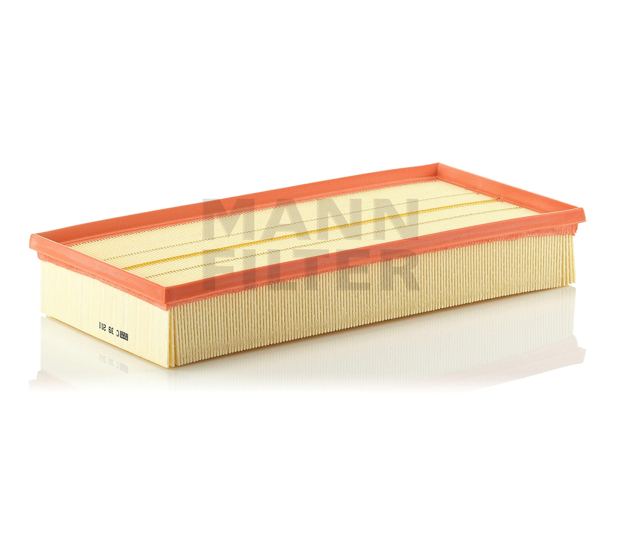 MANN-FILTER C 39 201 Filtr powietrza Długość: 391[mm], Szerokość: 185[mm], Wys.: 58[mm]