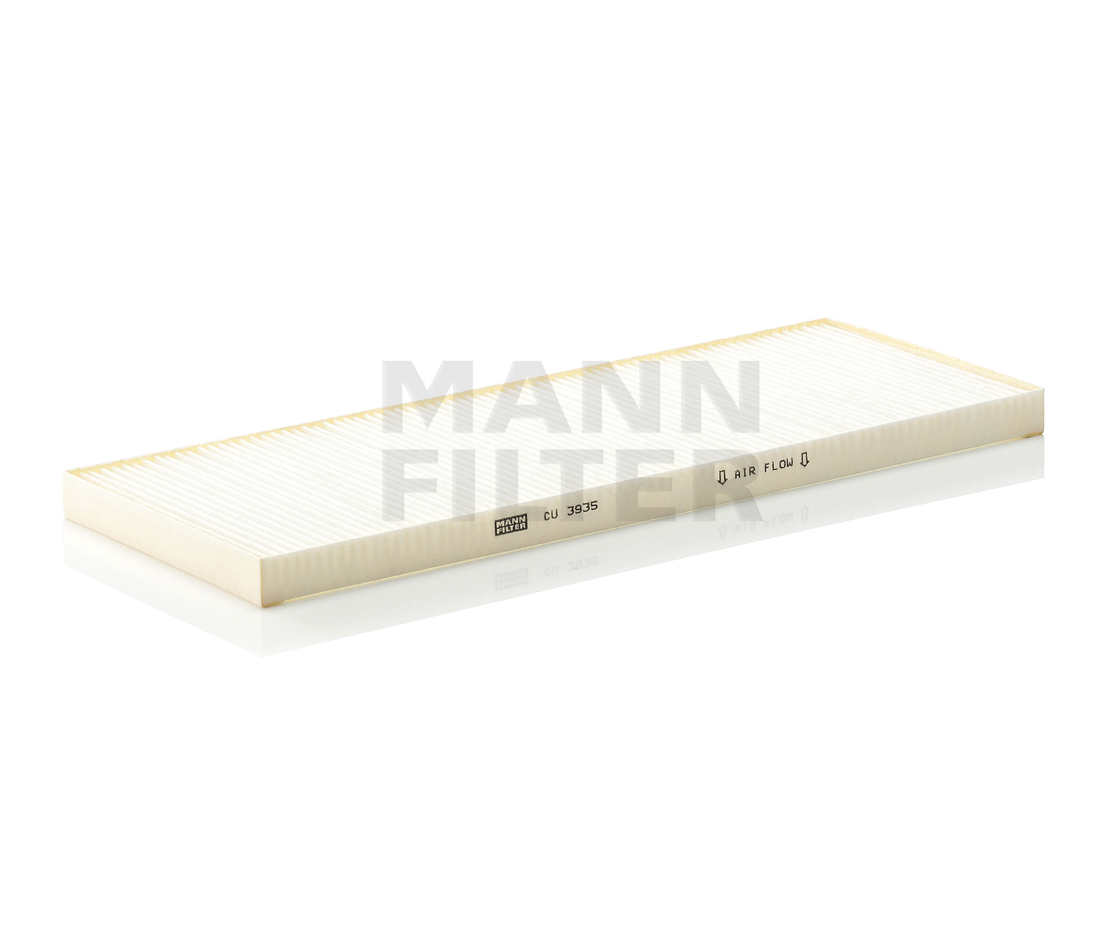 MANN-FILTER CU 3935 Filtru, aer habitaclu Lungime: 388mm, Latime: 143mm, Înaltime: 19mm