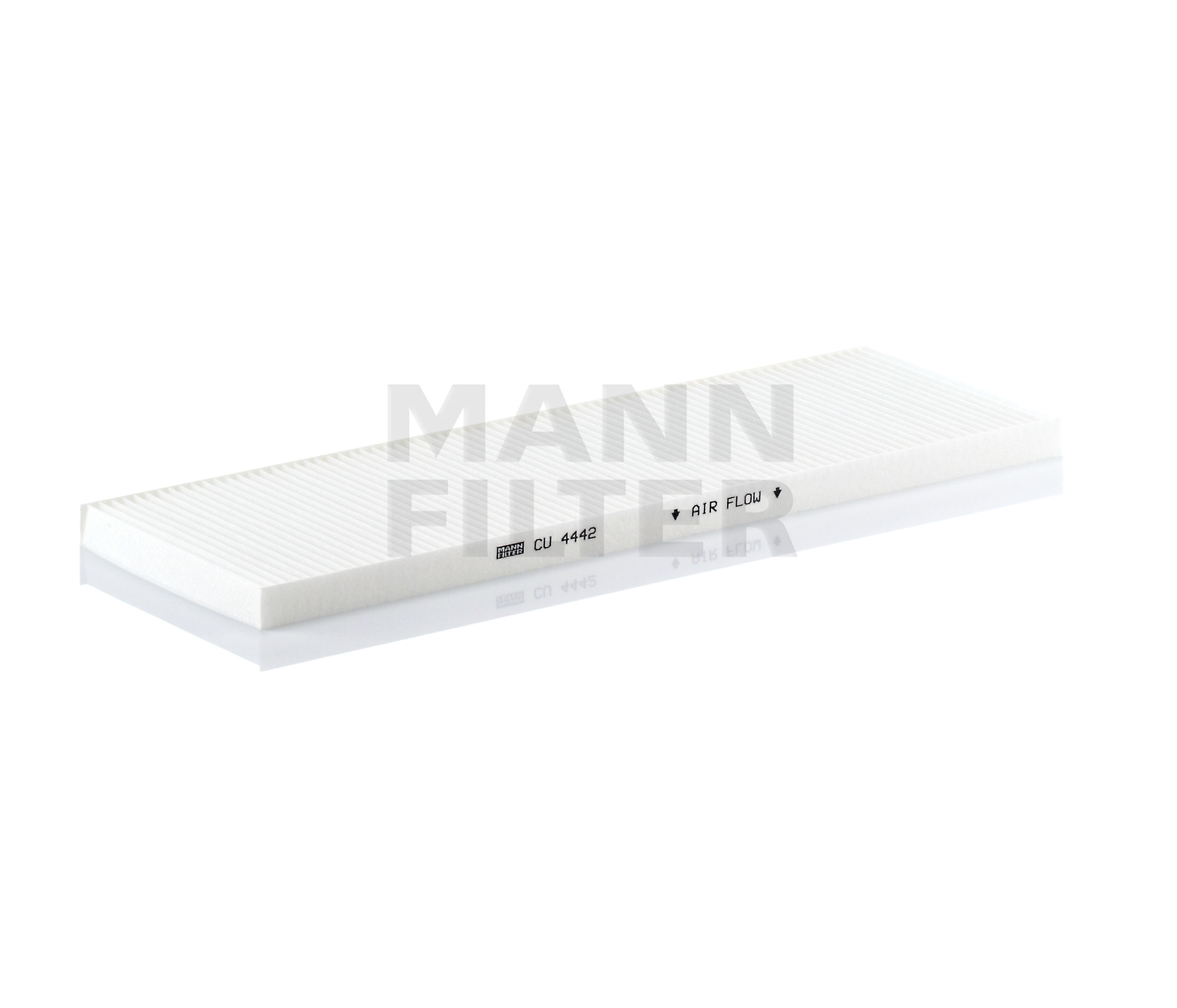 MANN-FILTER CU 4442 Filtr, wentylacja przestrzeni pasażerskiej Długość: 437[mm], Szerokość: 144[mm], Wys.: 18[mm]